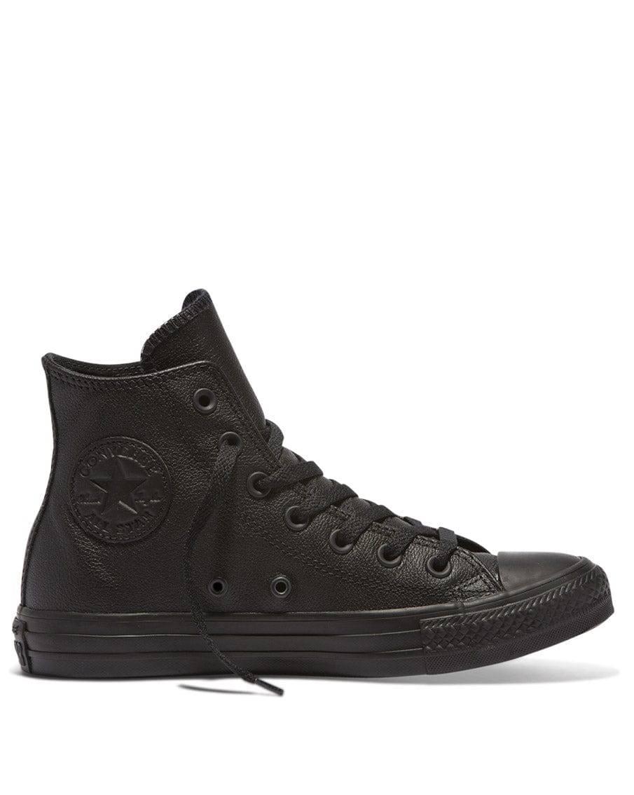 Black leather converse shoes online