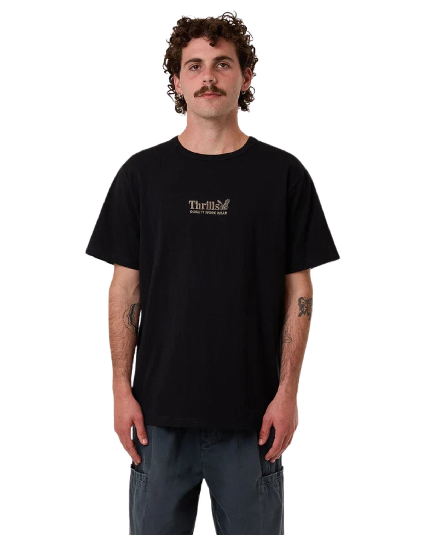 Mens Thrills Workwear Embro Merch Fit Tee