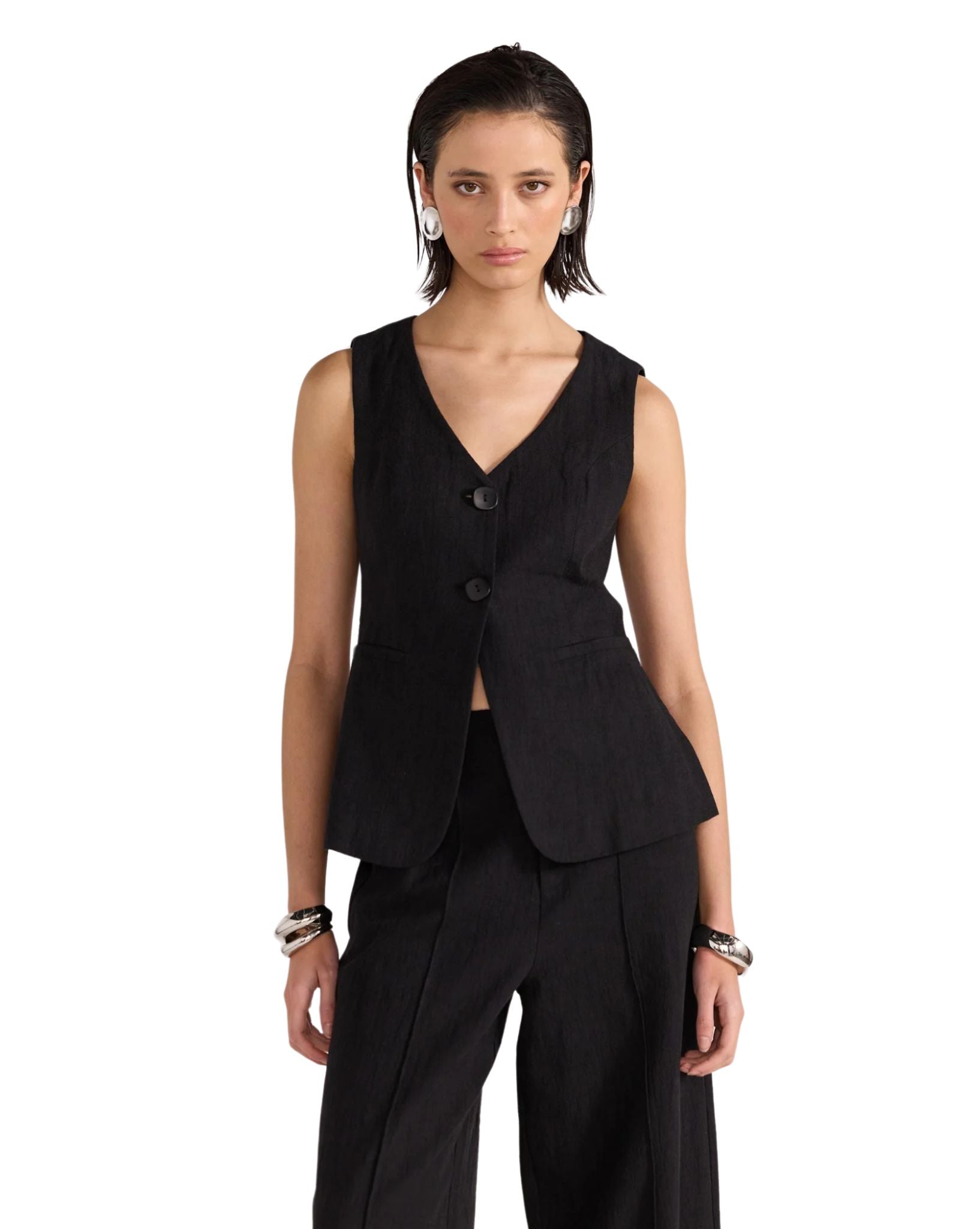 Womens Athena Longline Vest - Black