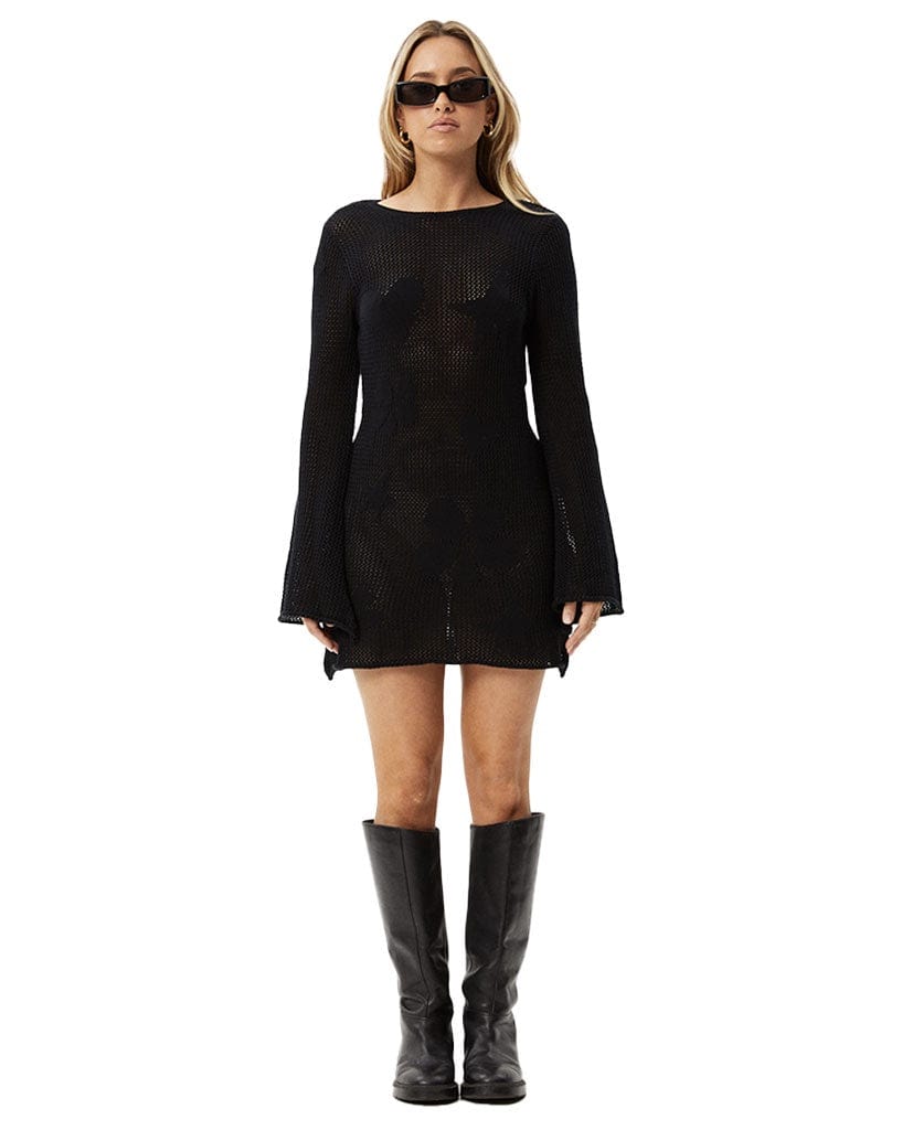 Afends-Riley-Recycled-Knit-Mini-Dress-Black