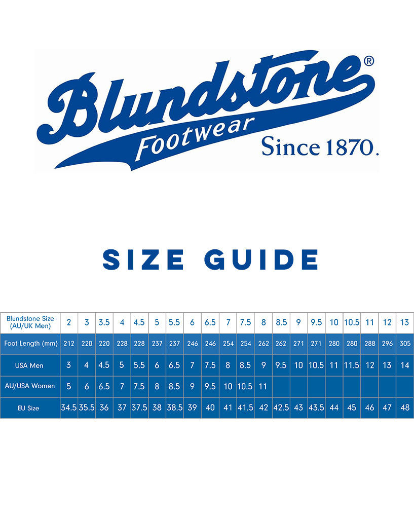 Blundstone 500 hot sale sizing