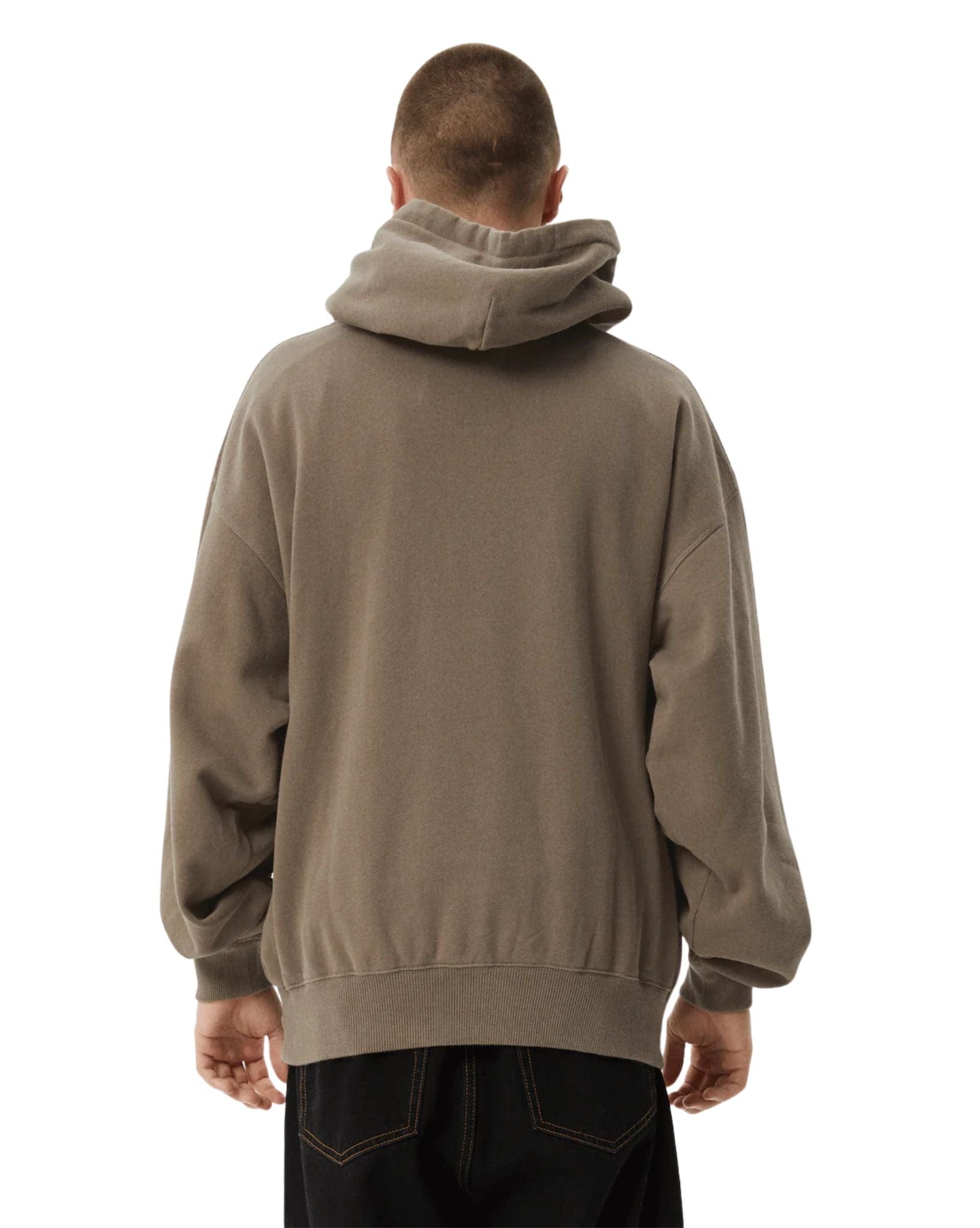 Afends Mens Antic Boxy Pull On Hood - Fossil