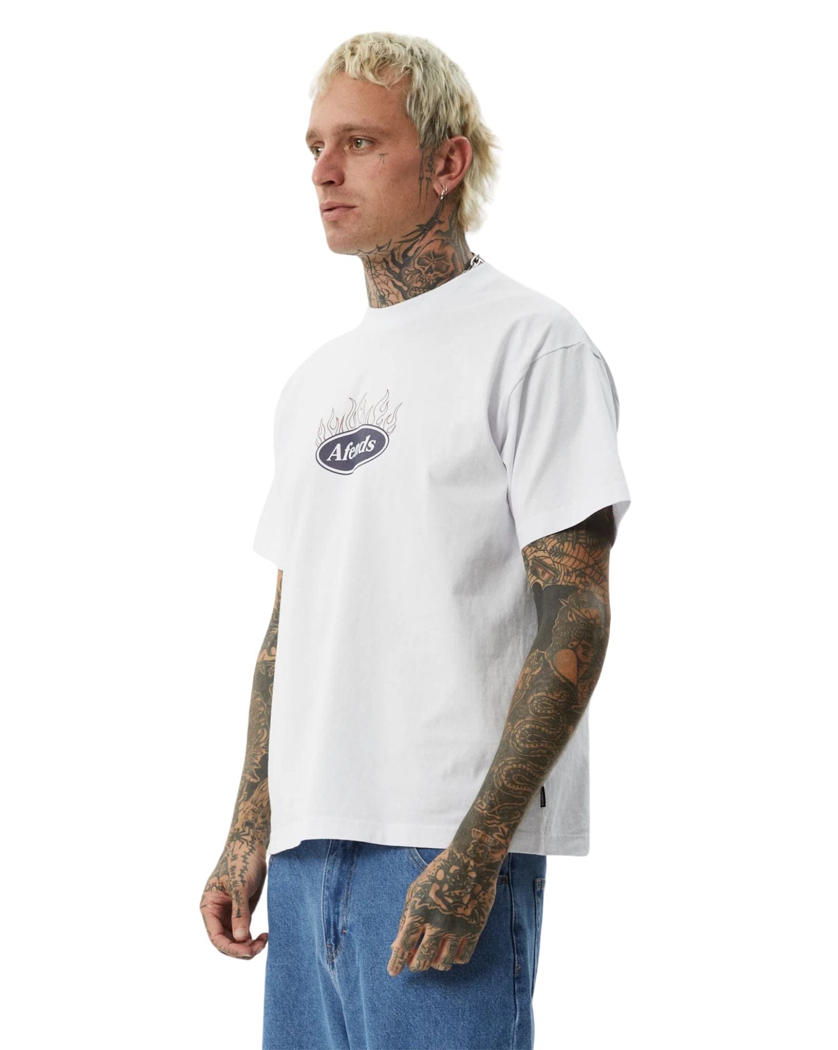 Afends Mens Fast Forward Heavy Weight Boxy Fit Tee