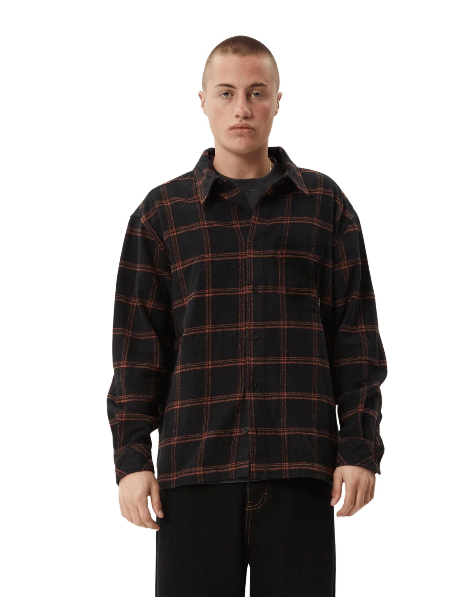 Afends Mens Terror - Flannel Shirt Check