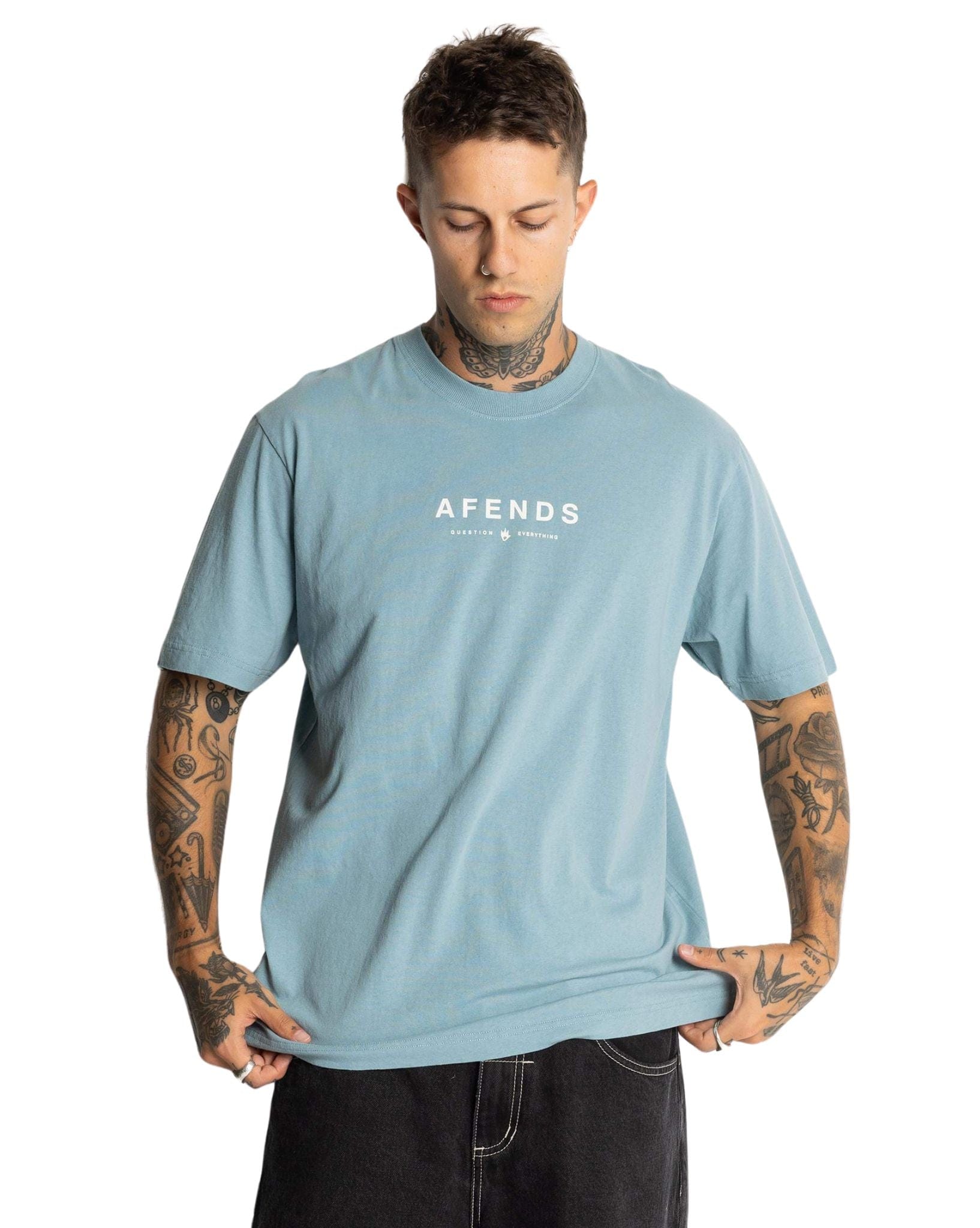 Afends Mens Thrown Out Retro Fit Tee