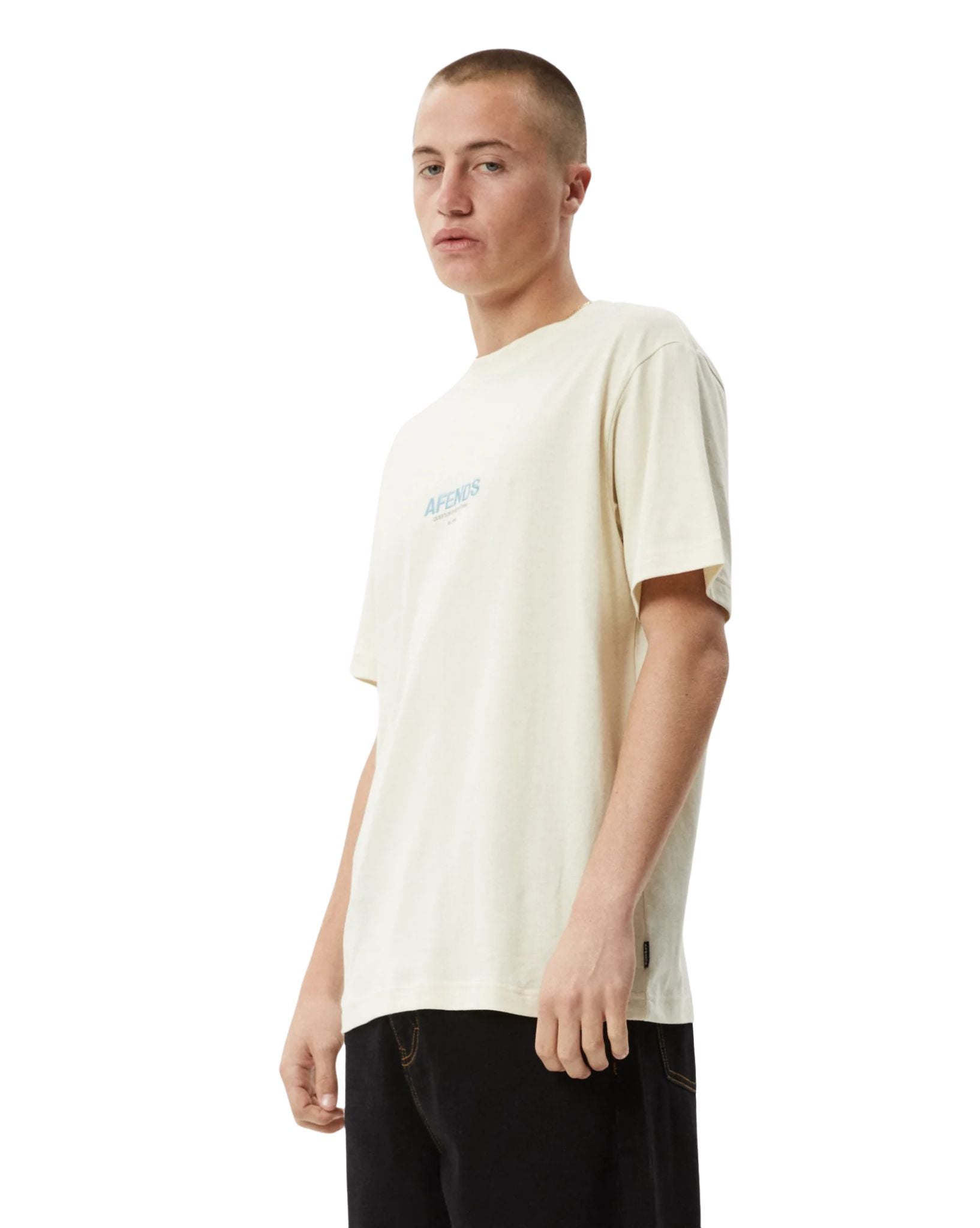 Afends Mens Vinyl Retro Fit Tee - Limestone