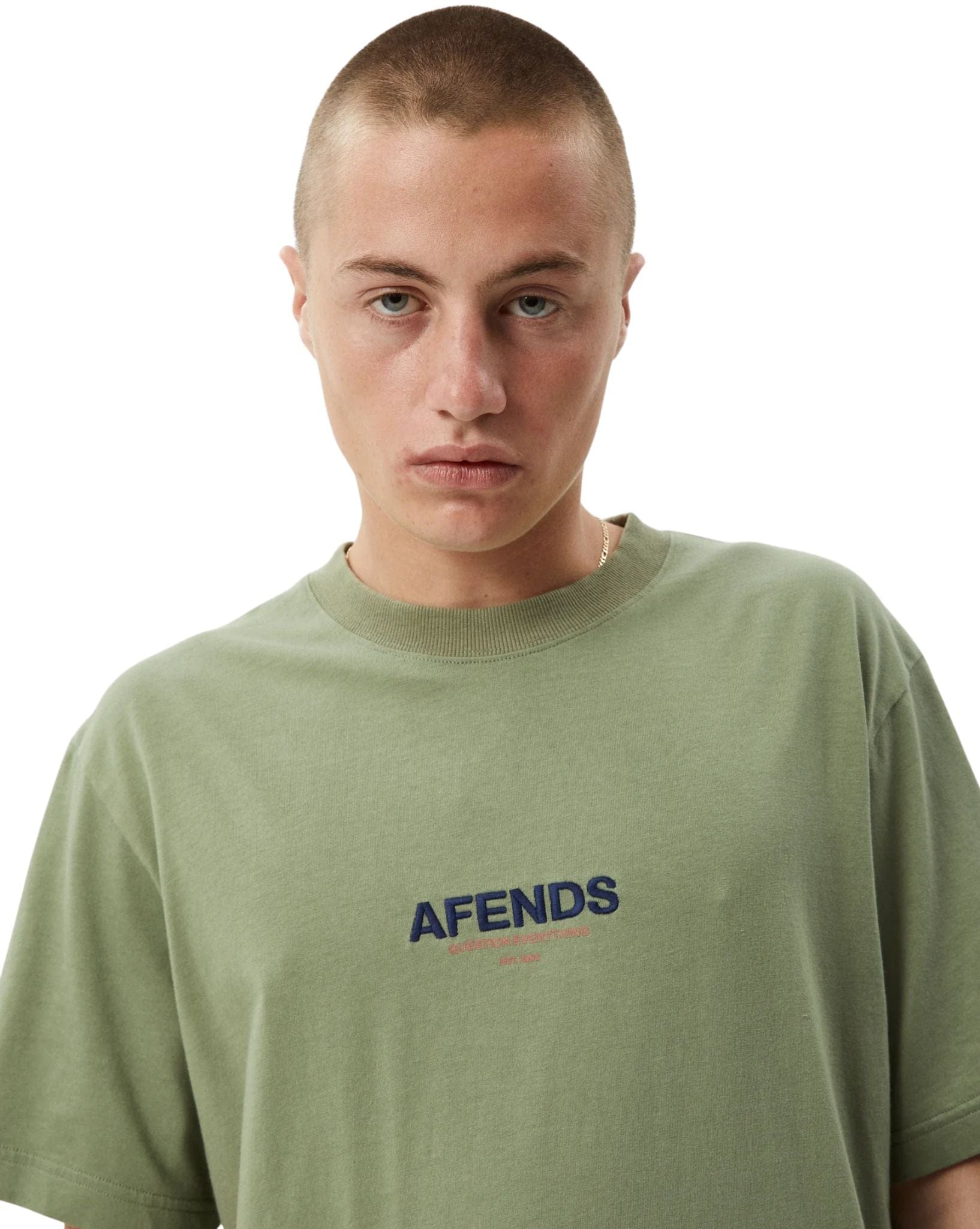 Afends Mens Vinyl Retro Fit Tee - Oil Green