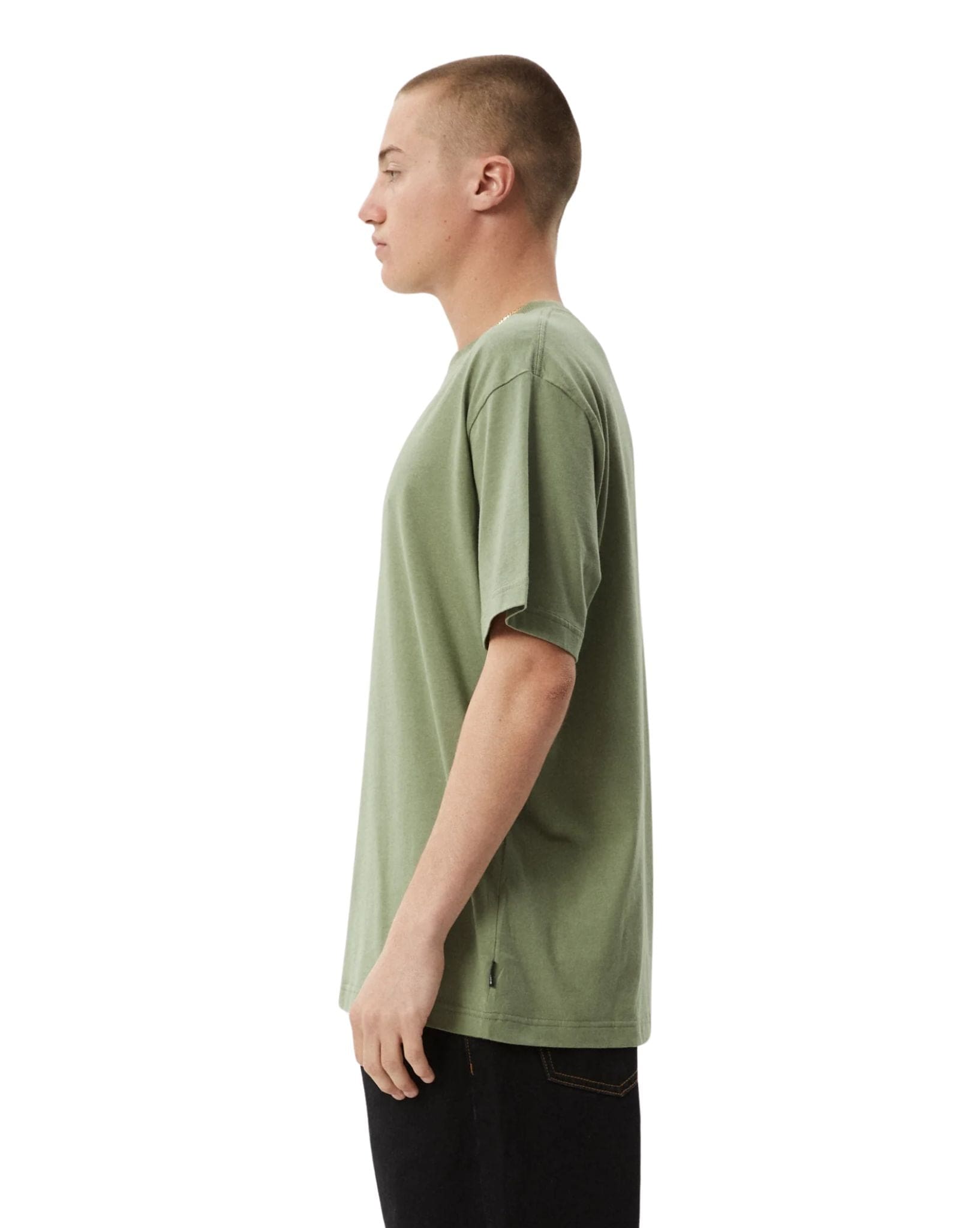 Afends Mens Vinyl Retro Fit Tee - Oil Green