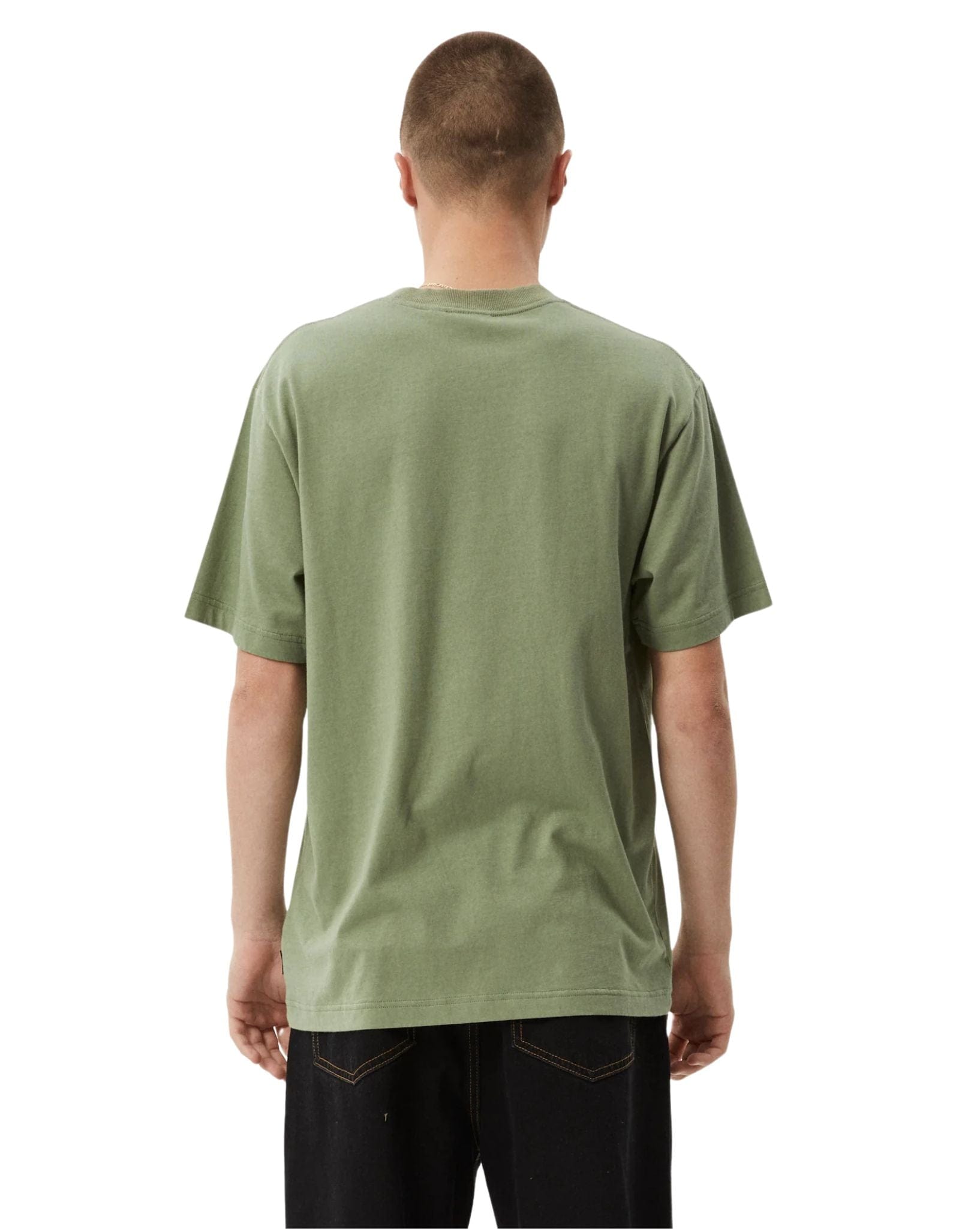 Afends Mens Vinyl Retro Fit Tee - Oil Green