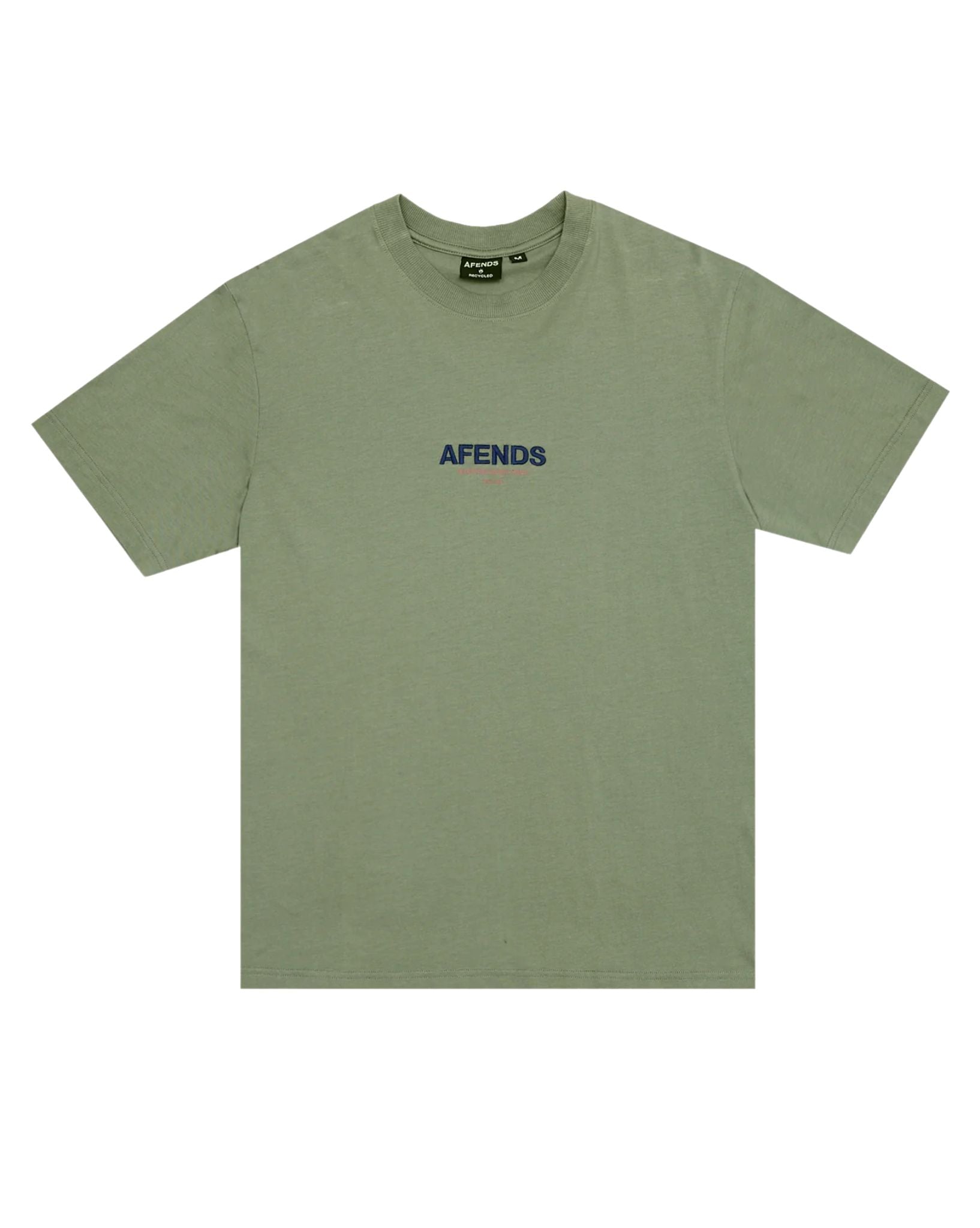 Afends Mens Vinyl Retro Fit Tee - Oil Green