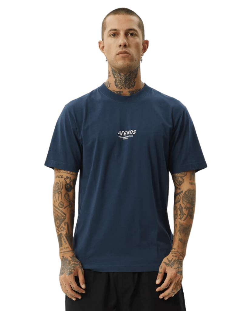 Afends Tee Message Retro Fit Tee Navy / S