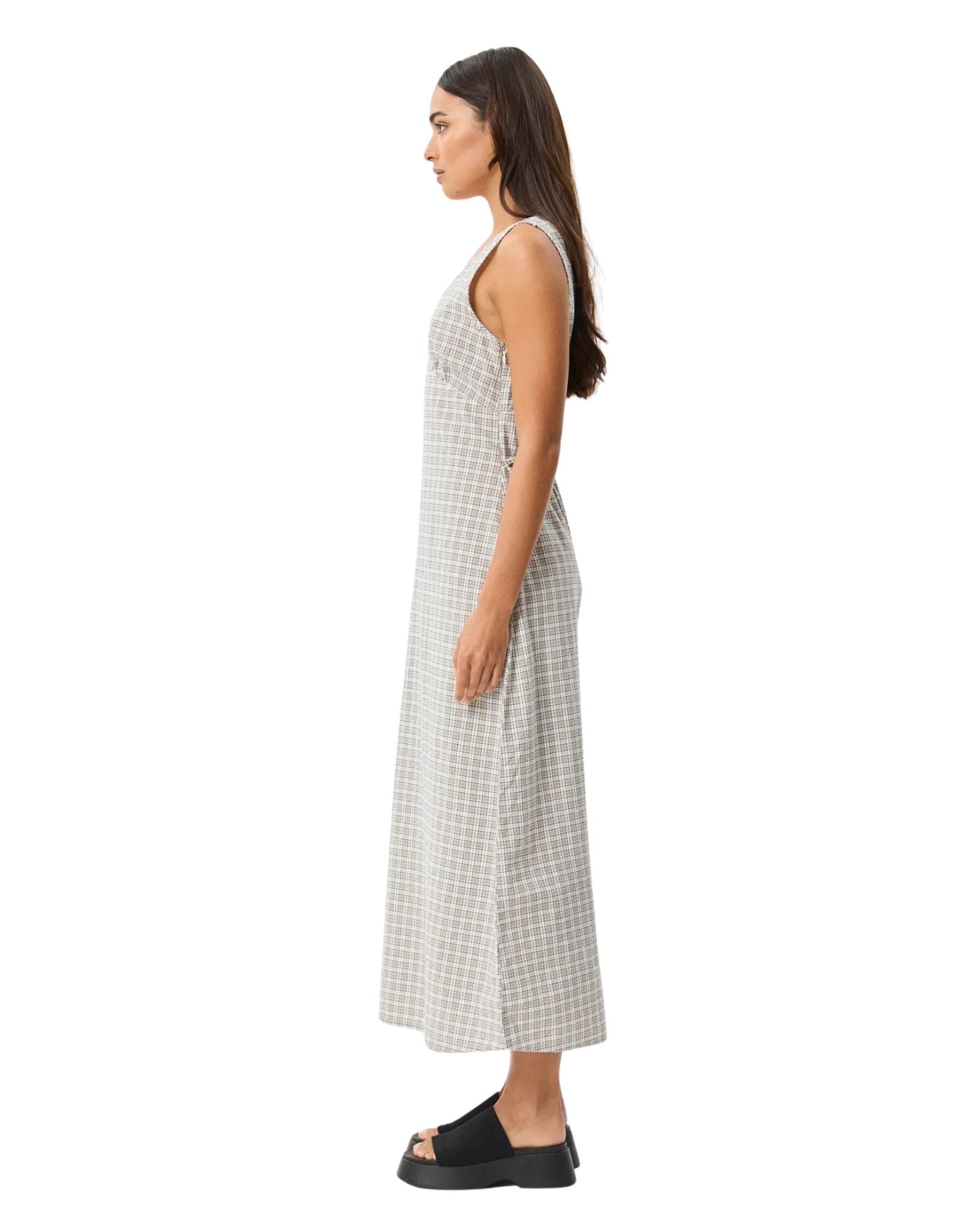 Afends Womens Drew Seersucker Maxi Dress