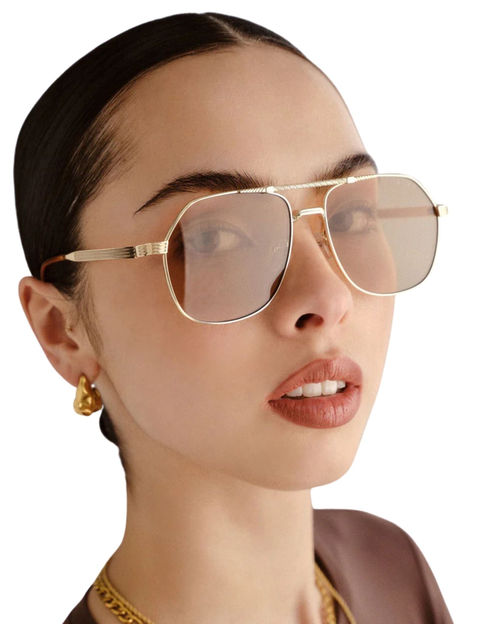 AIRE Cosmos Sunglasses - Bright Gold Tan Tint