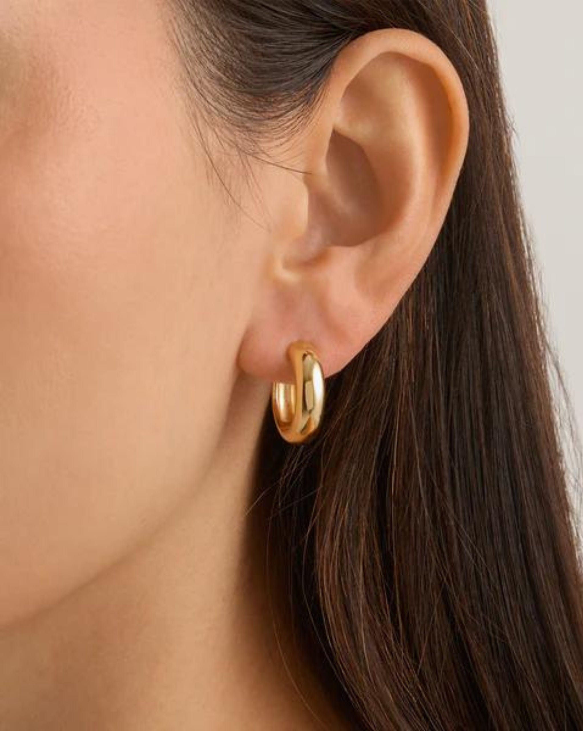 By Charlotte 18k Gold Vermeil Bold Small Hoops