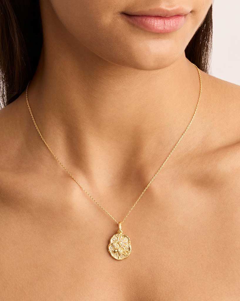 By Charlotte 18k Gold Vermeil She Is Zodiac Necklace - Cancer