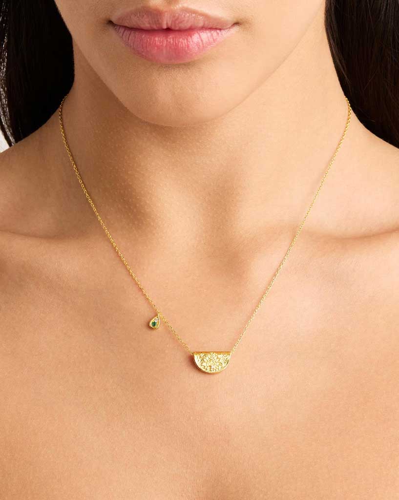 By Charlotte Gold Lotus Birthstone Necklace May