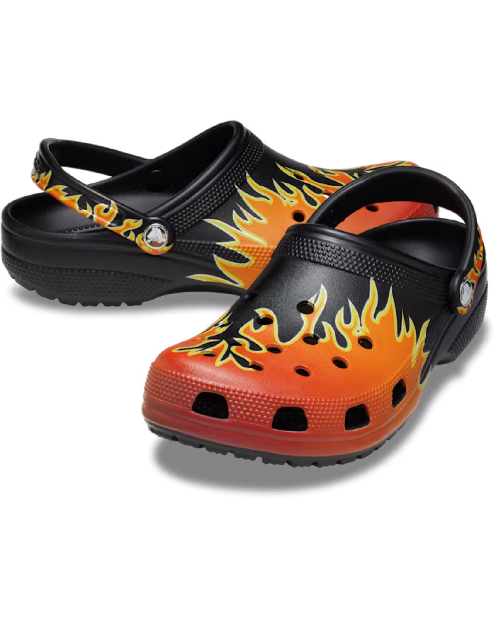 Crocs Classic Flames Clog - Black I Multi