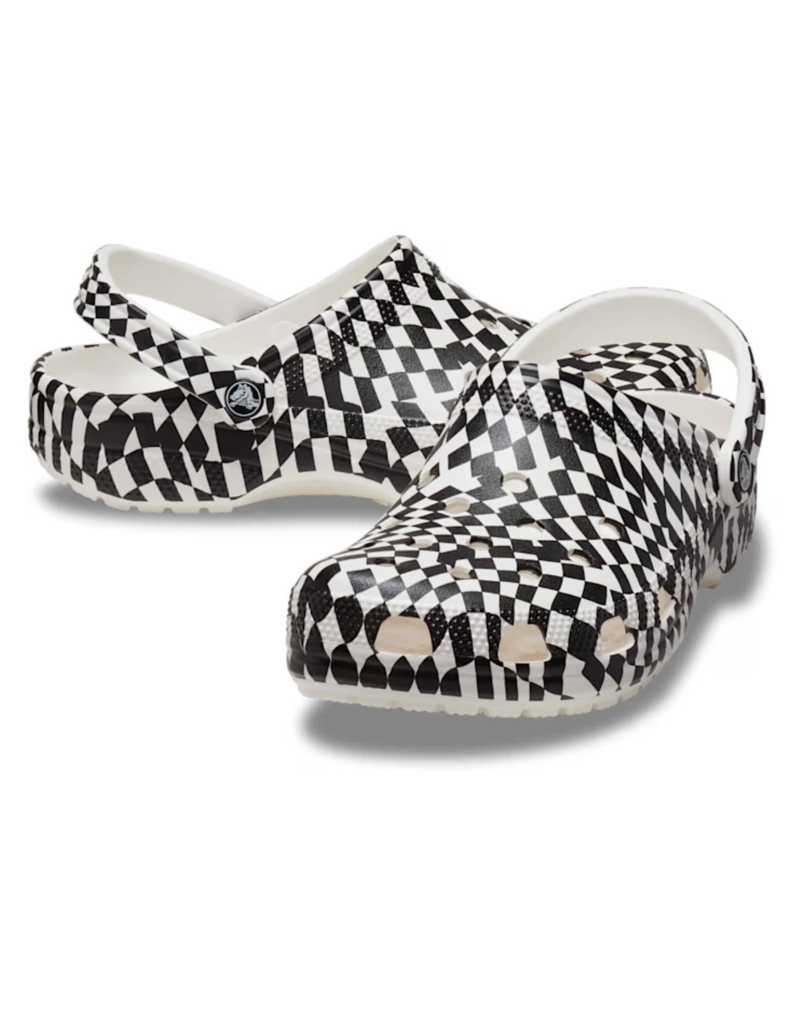 Crocs Classic Warped Checker Clog - White I Black