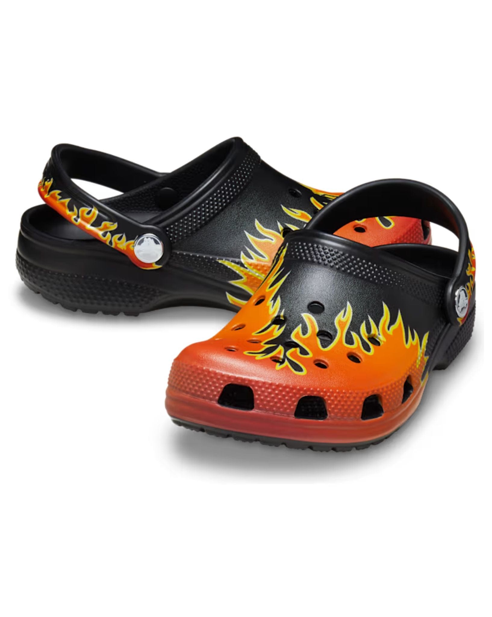 Crocs Kids Classic Flames Clog - Black I Multi