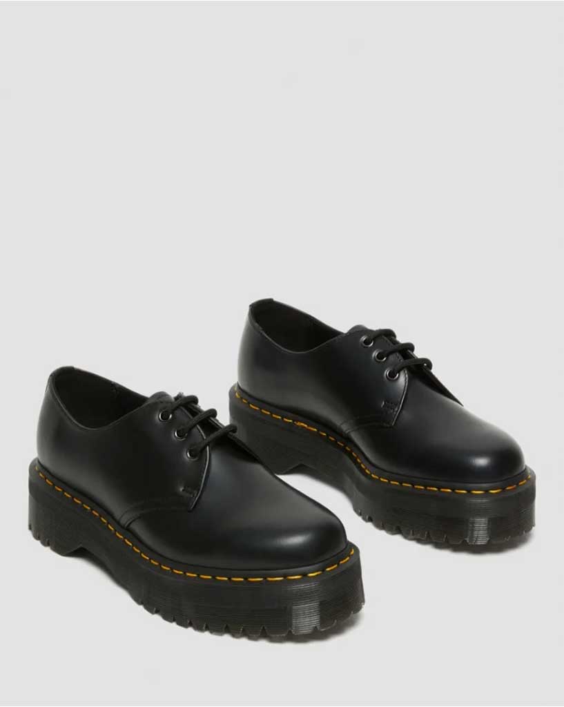 Doc Martens 1461 Quad 3 Eye - Black Polished Smooth