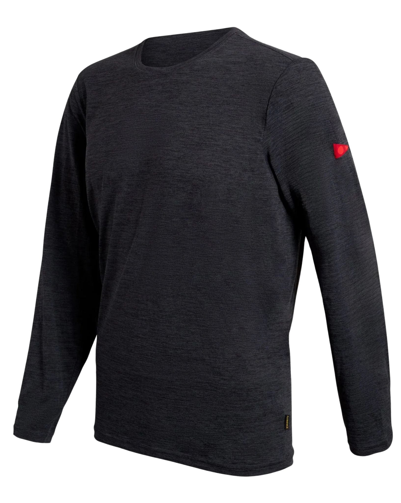 Florence Mens Airtex Long Sleeve Shirt - Heather Charcoal