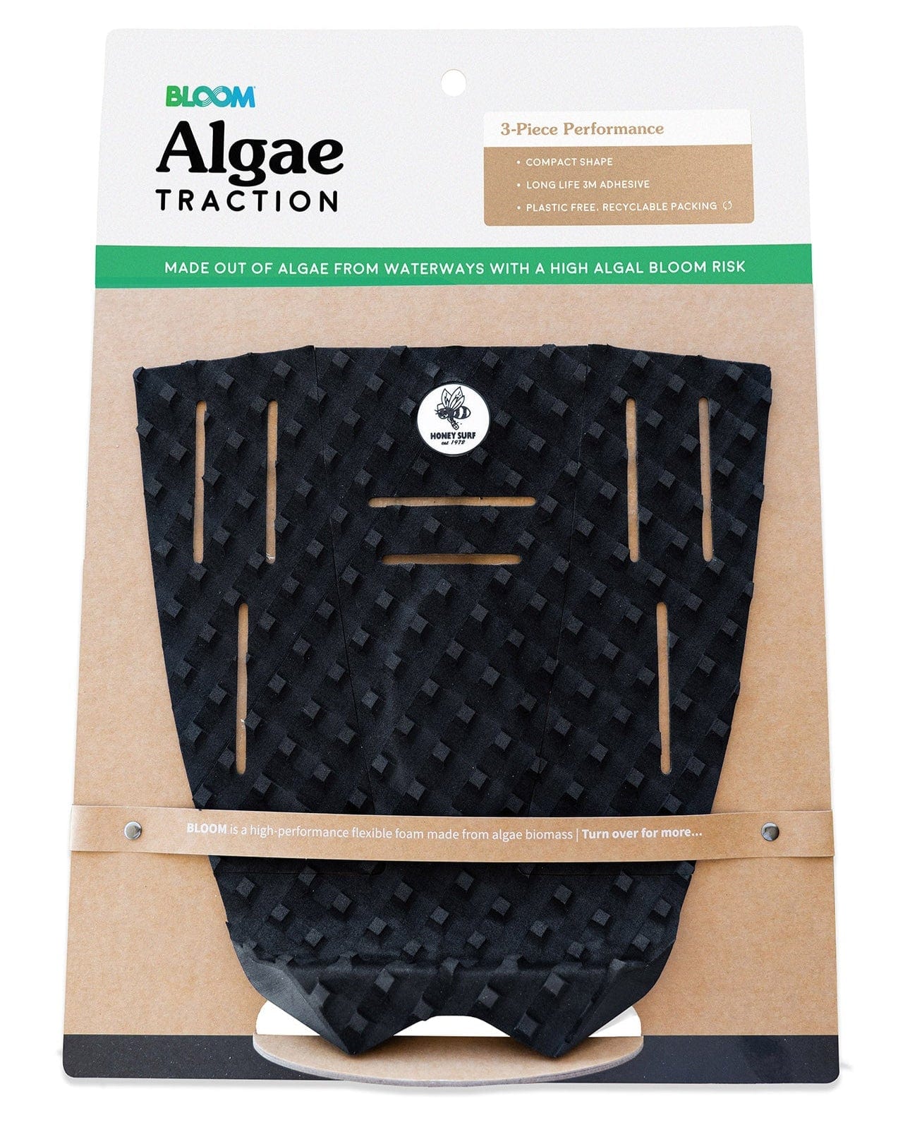 Honey Surf Bloom Algae 3 Piece Compact Tail Pad - Black