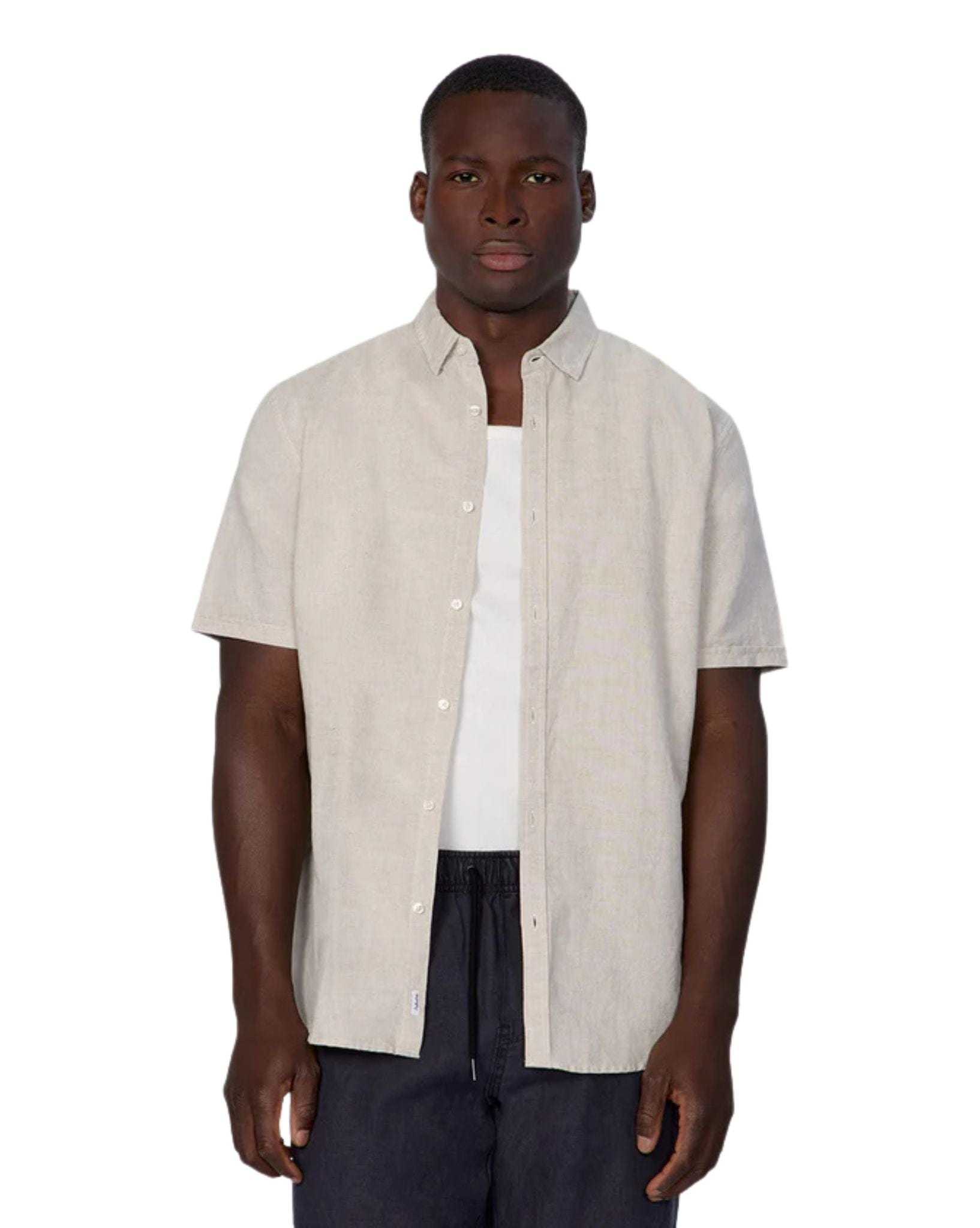 Industrie Mens The Tennyson Linen Blend S/S Shirt