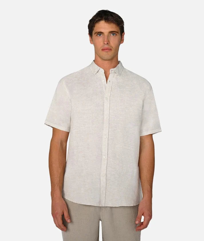 Industrie Mens The Tennyson Linen Blend S/S Shirt