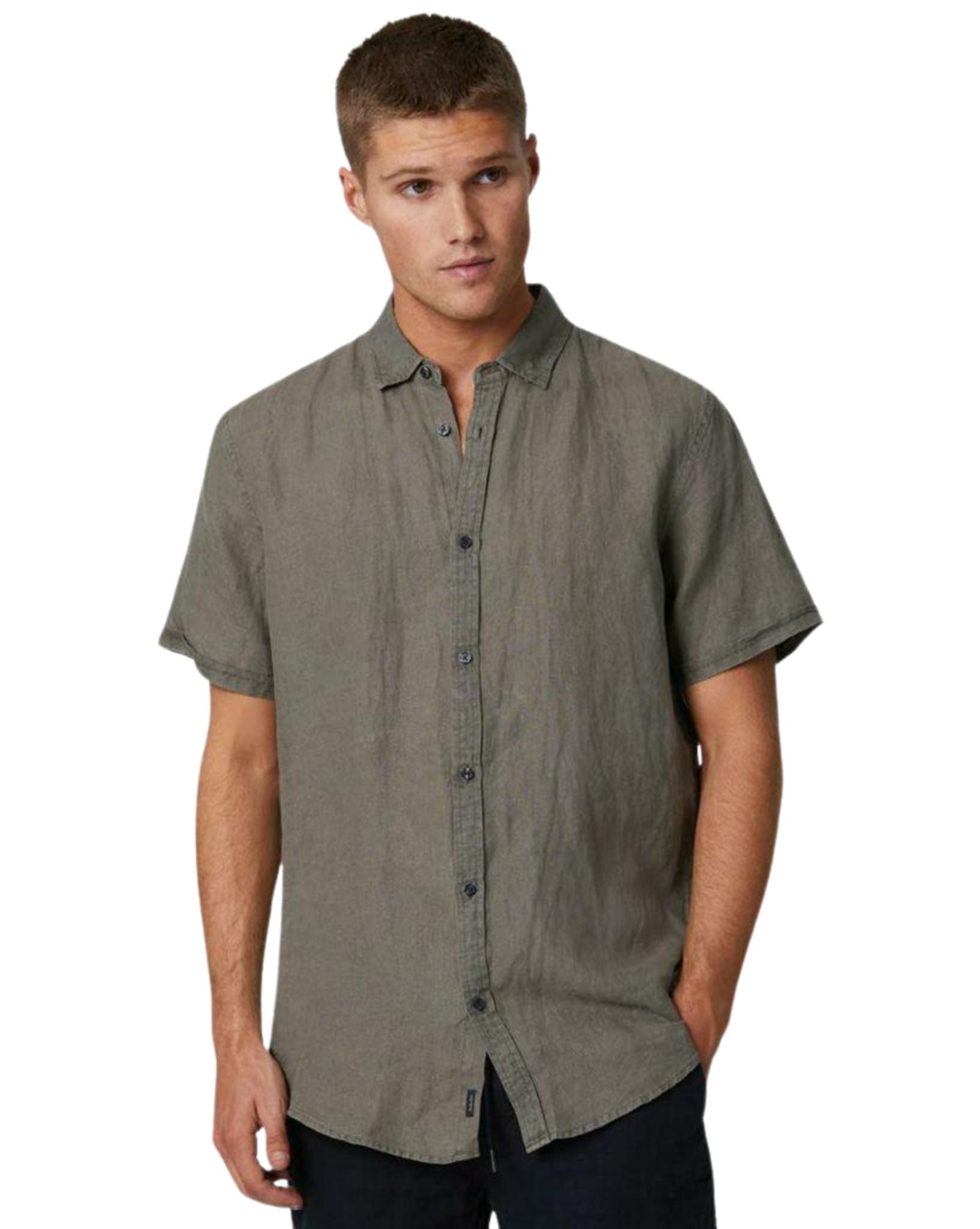 Industrie Mens The Tennyson Linen S/S Shirt