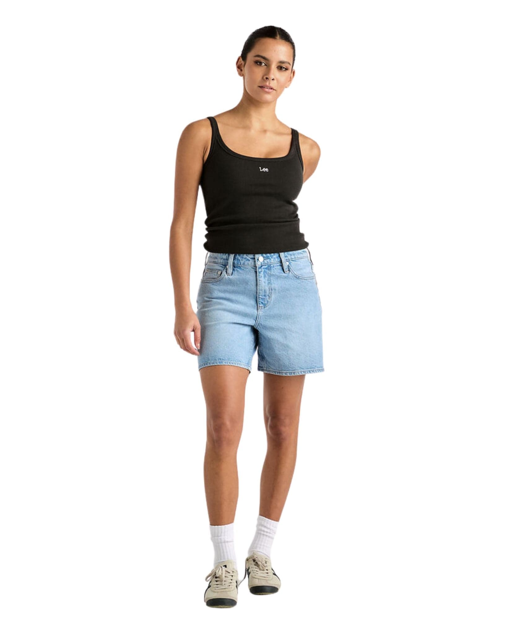 Lee Womens Mid Straight Short - Satellite Blues