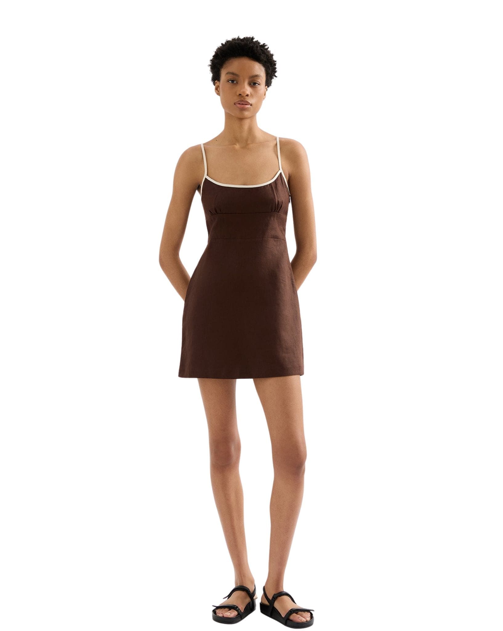 Nude Lucy Bria Linen Mini Dress