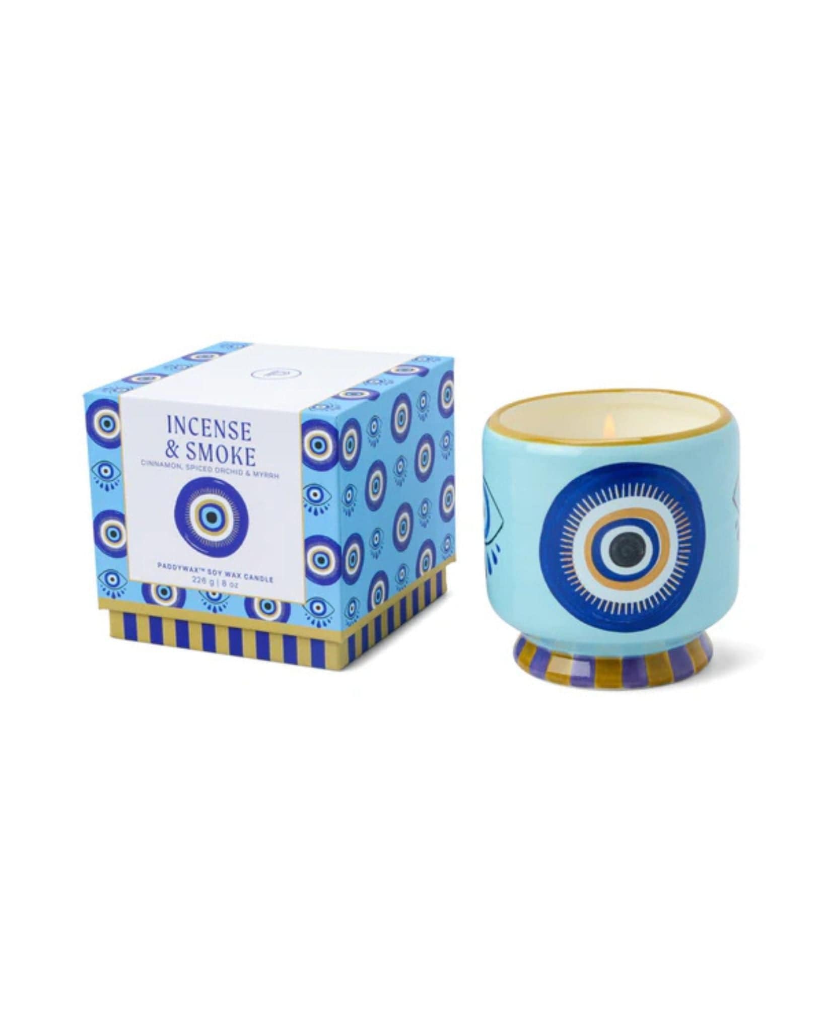 Paddywax Adopo 8 oz./226g  Eye Ceramic Candle - Incense & Smoke  Boxed