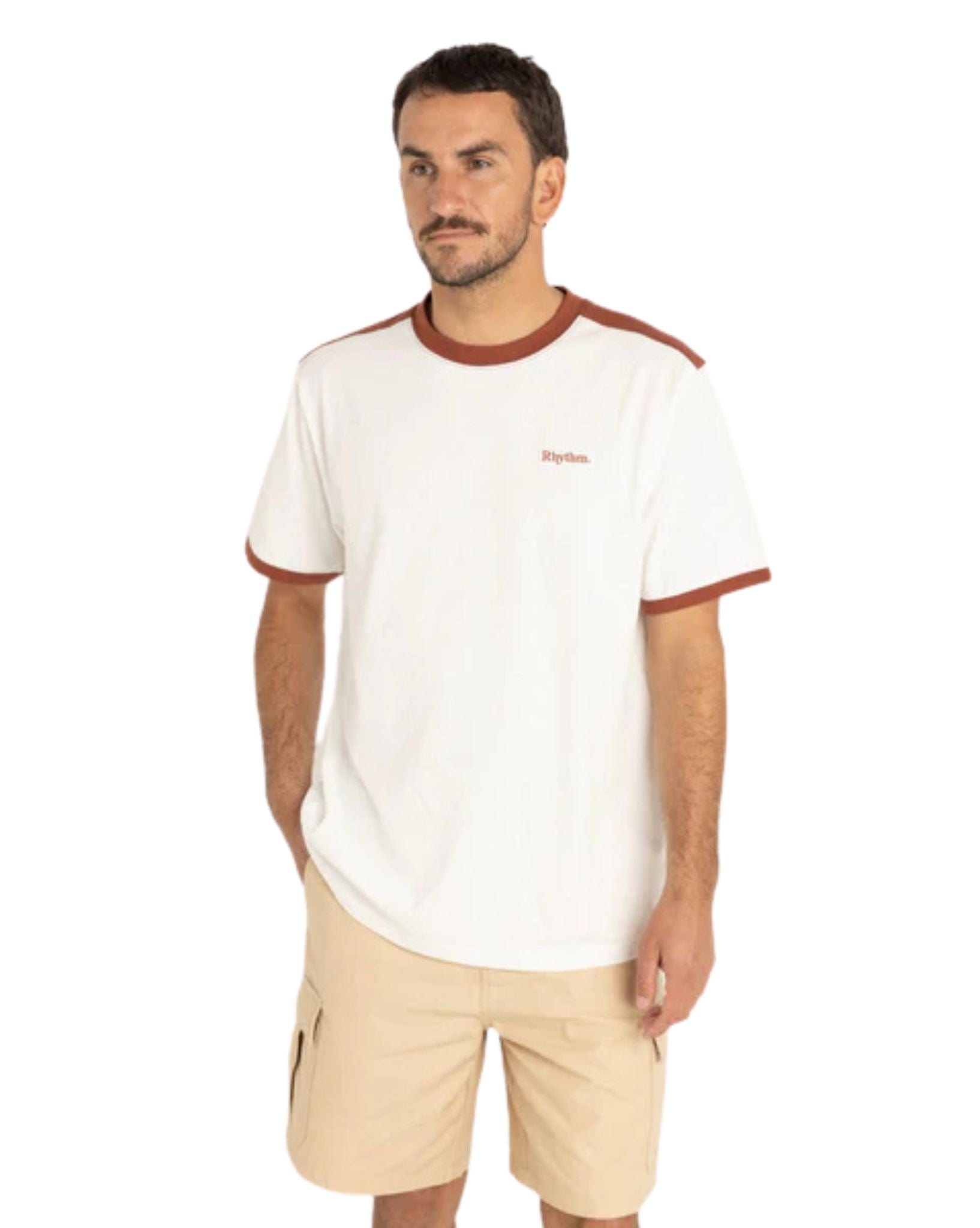 Rhythm Mens Ringer Ss T-Shirt - Rust