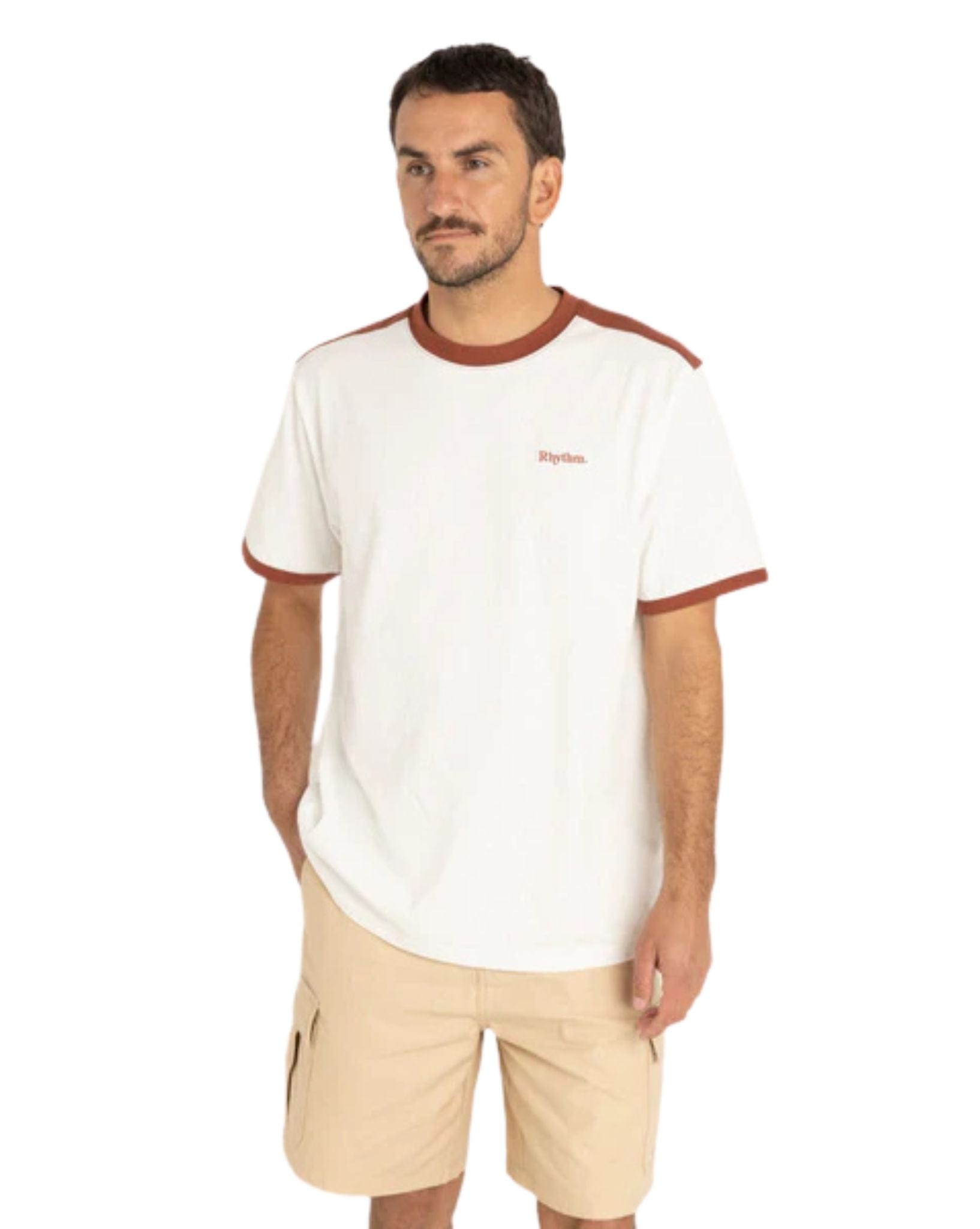 Rhythm Mens Ringer Ss T-Shirt - Rust