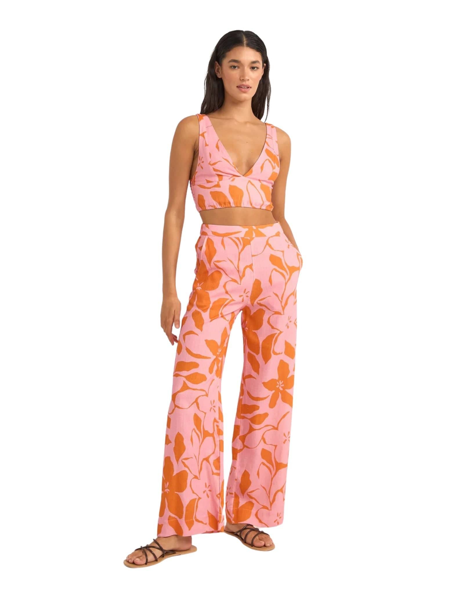 Rhythm Womens Bora Bora Wide Leg Pant