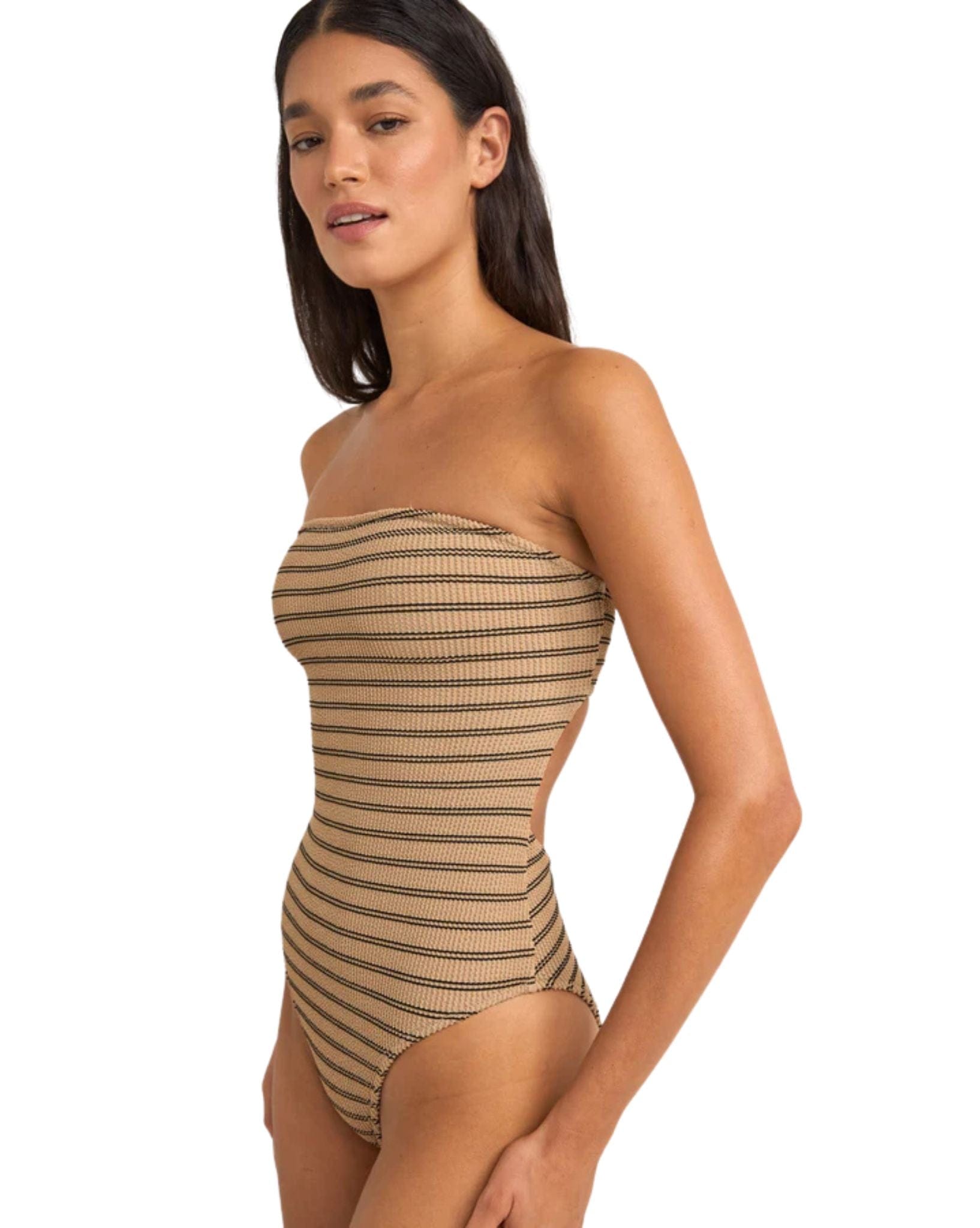 Rhythm Womens Sol Stripe Strapless One Piece