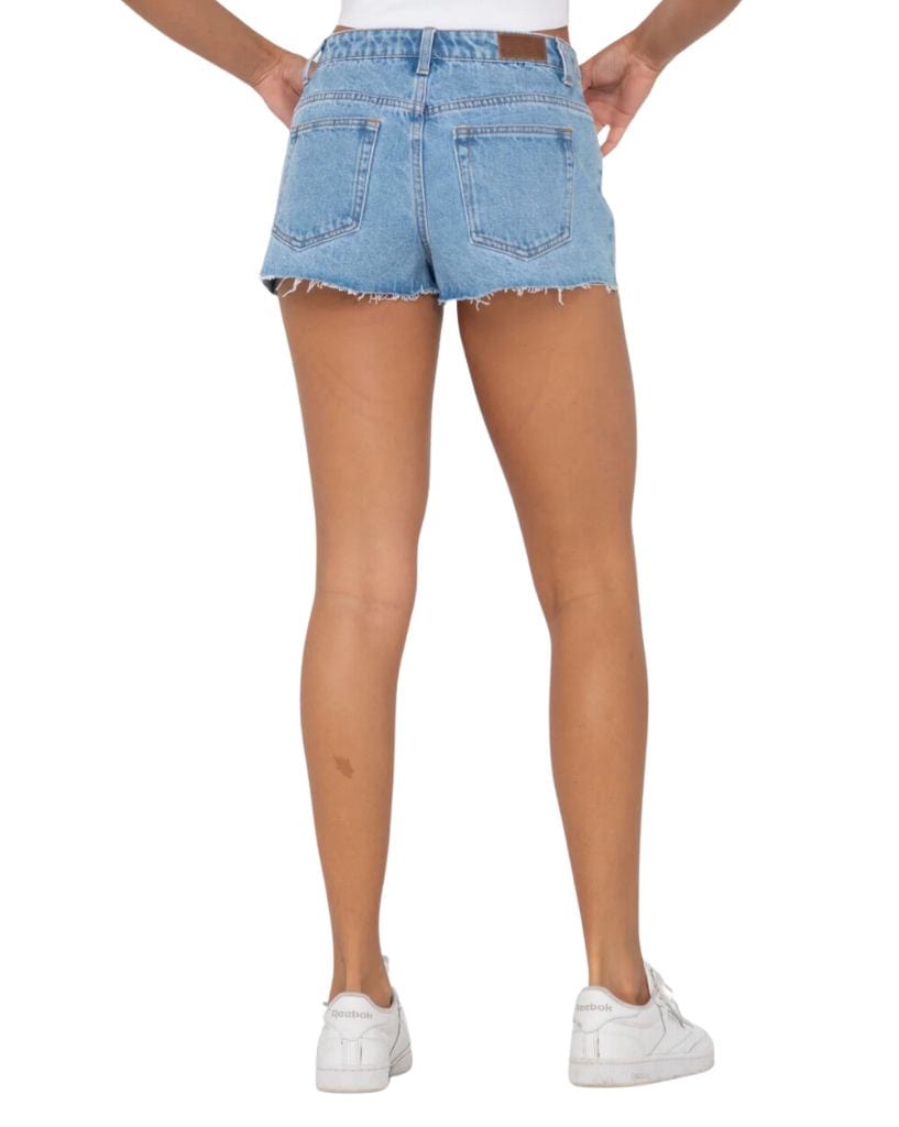 Low rise jean shorts womens on sale