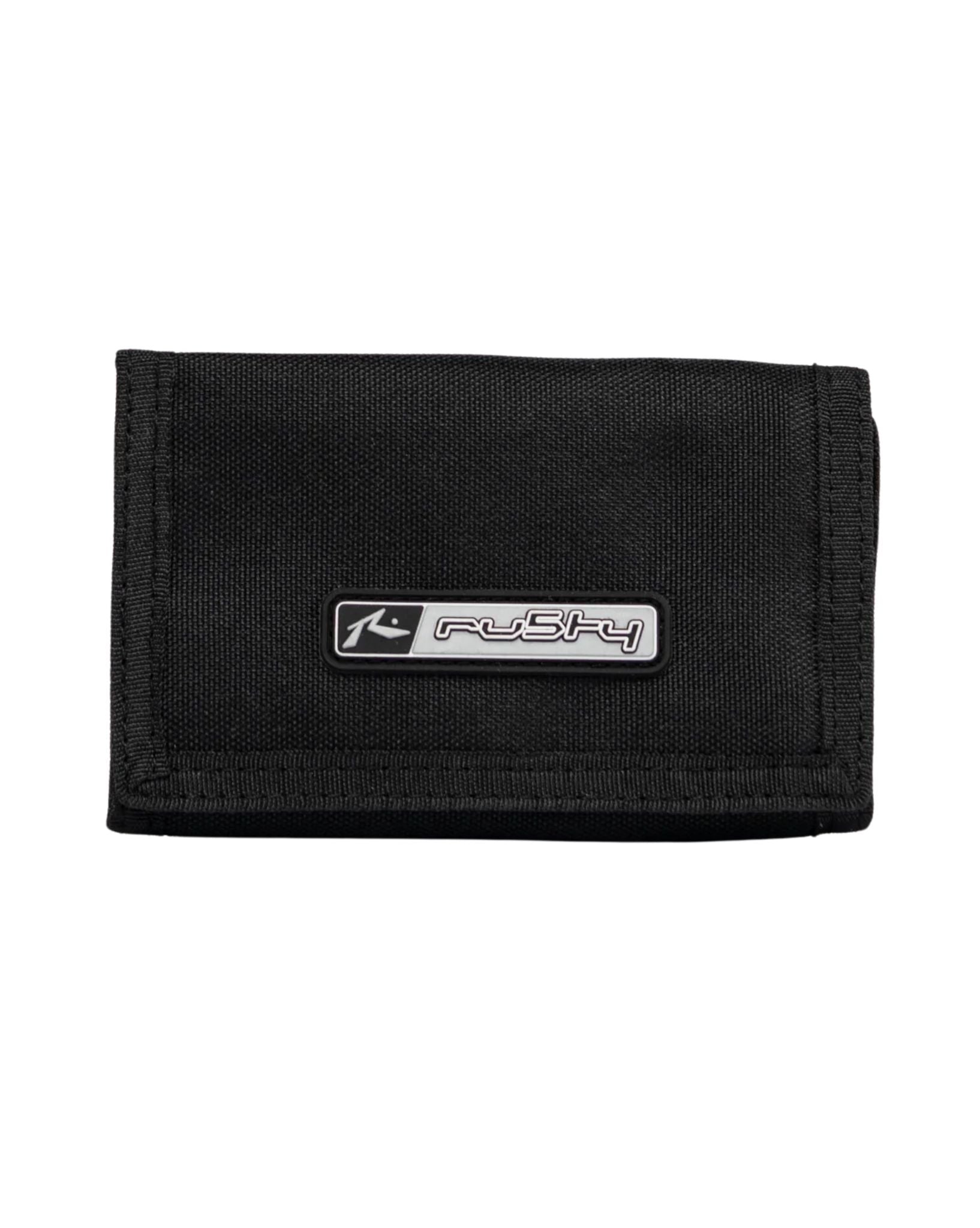 Rusty Mens Cyber Tri-Fold Wallet - Black