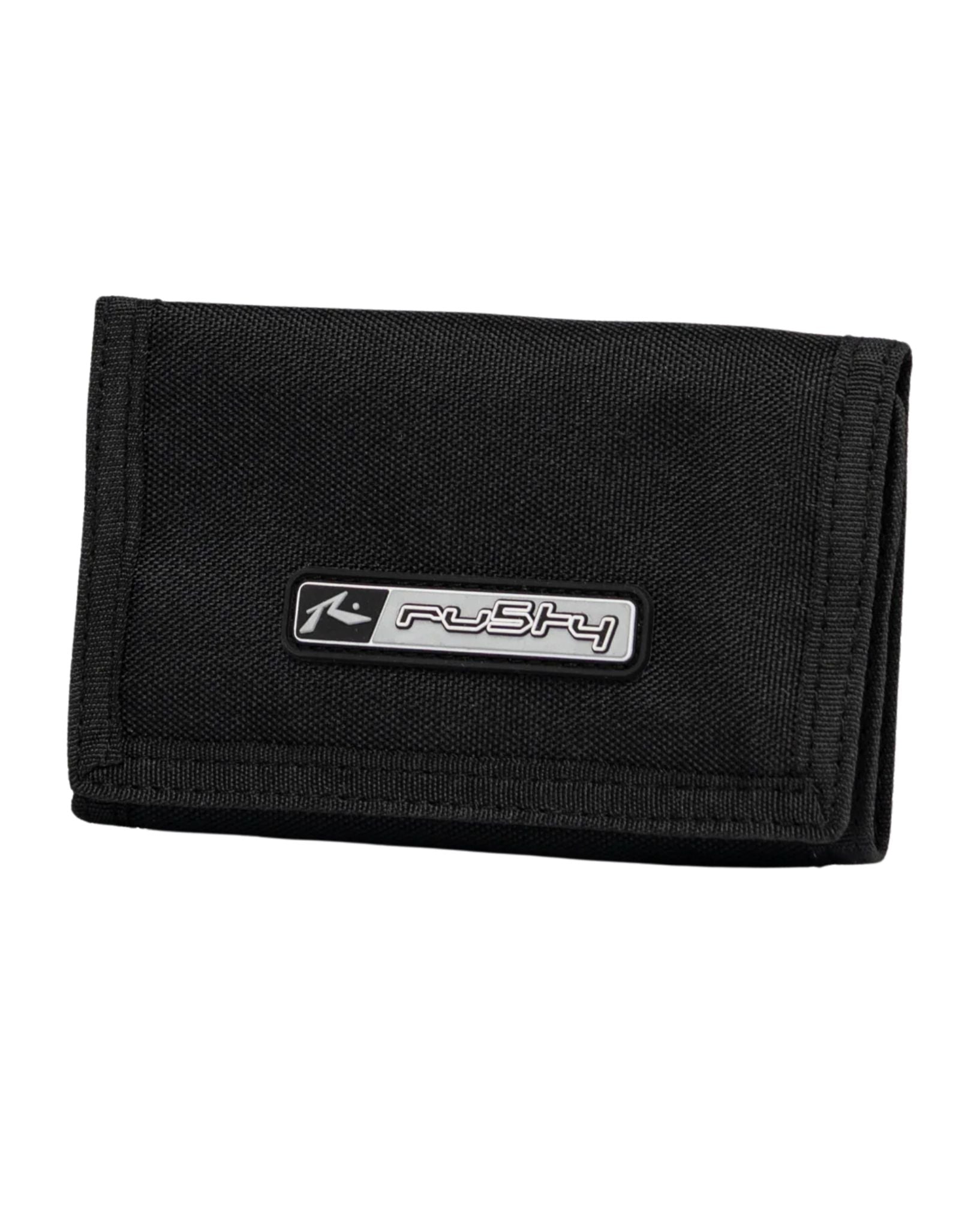 Rusty Mens Cyber Tri-Fold Wallet - Black