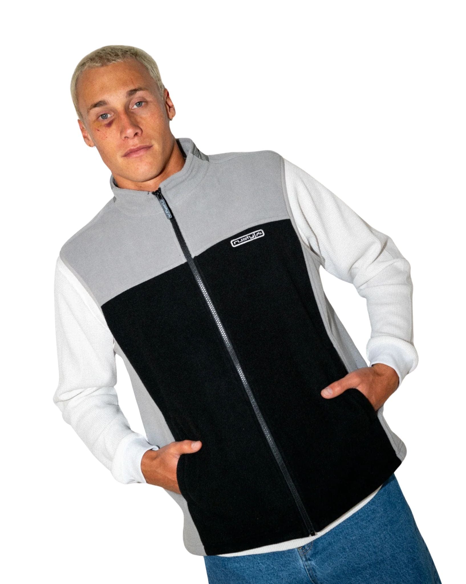 Rusty Mens On The Run Tech Fleece Vest