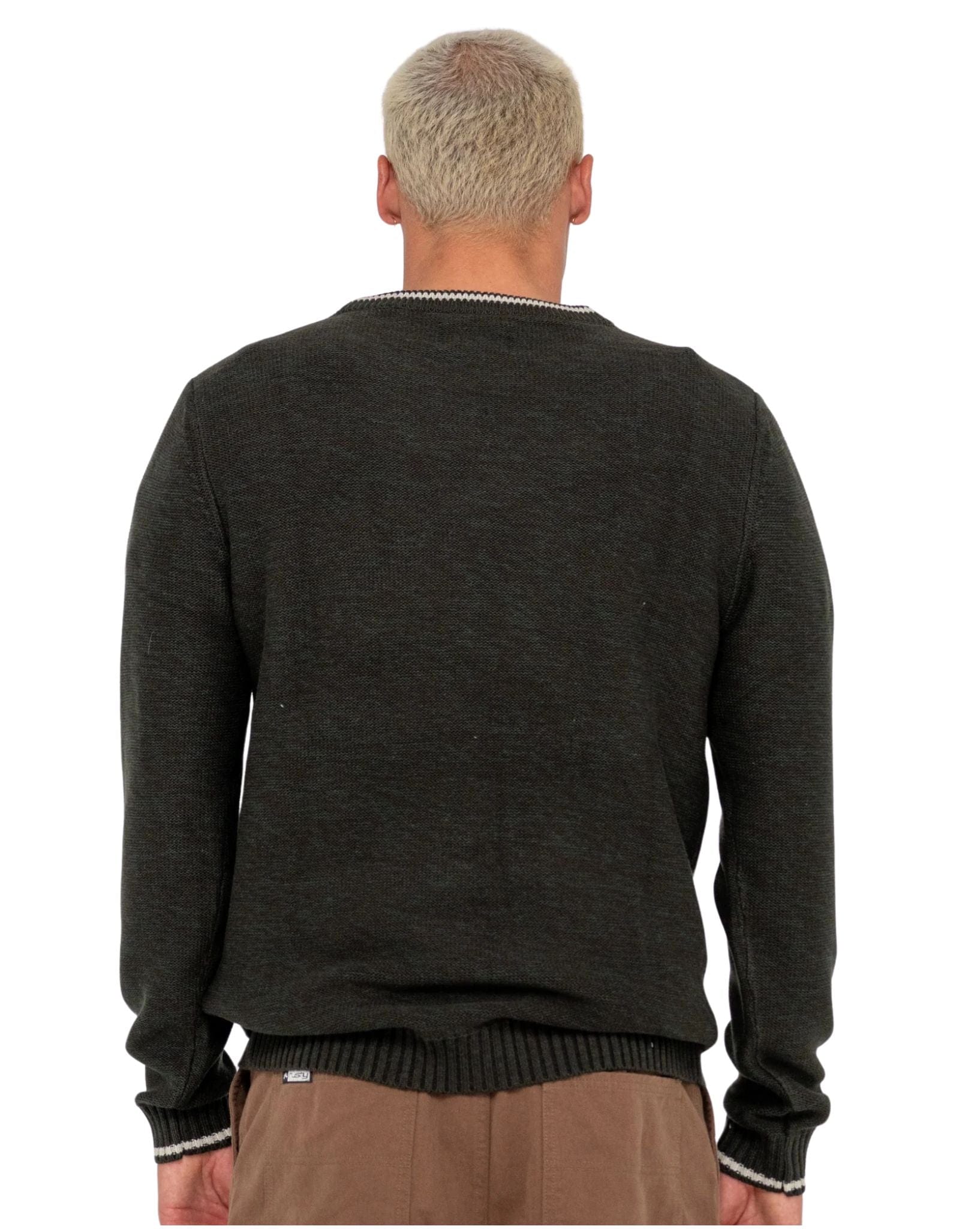 Rusty Mens Skyliner Tipped Crew Knit