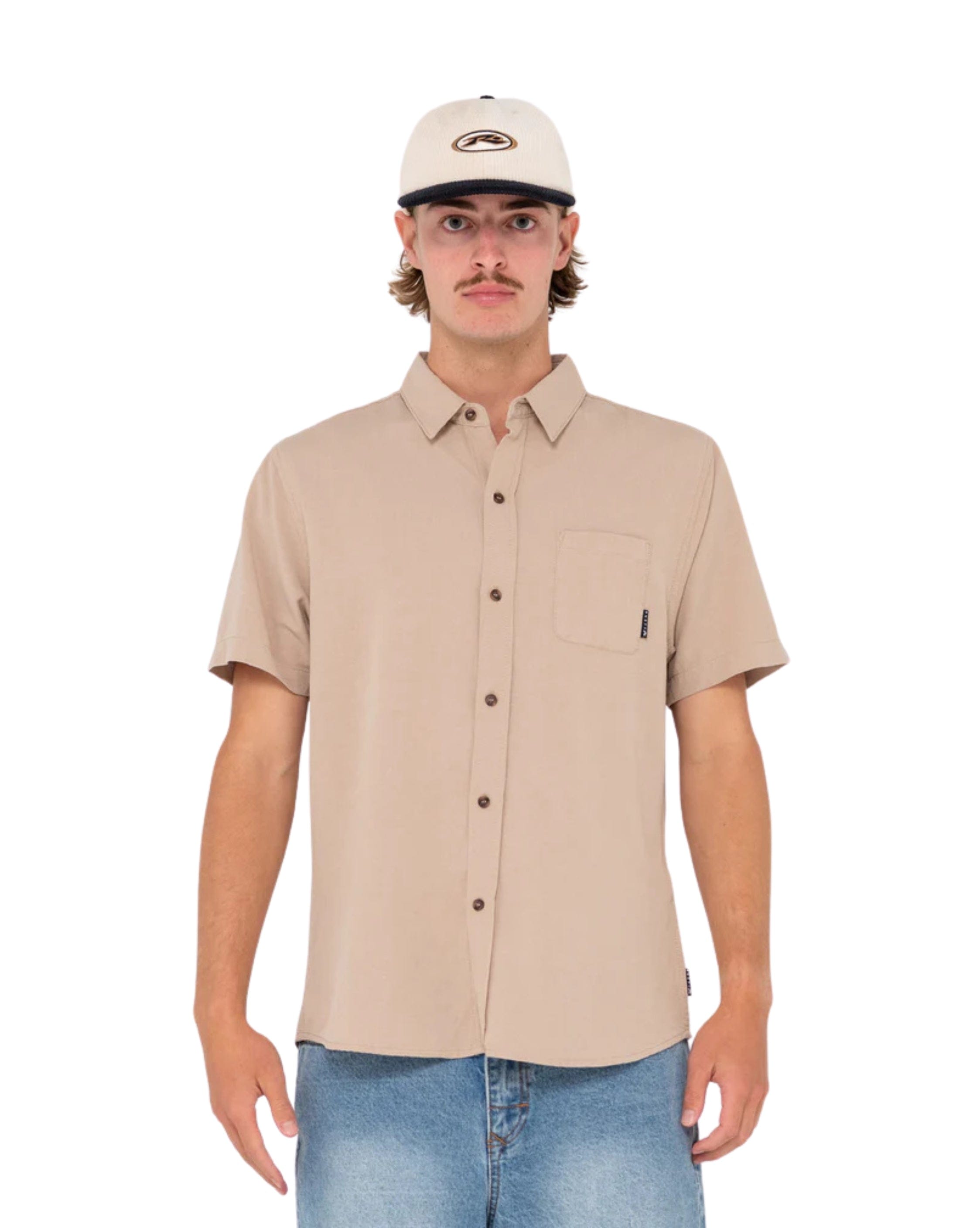 Rusty Overtone Short Sleeve Linen Shirt