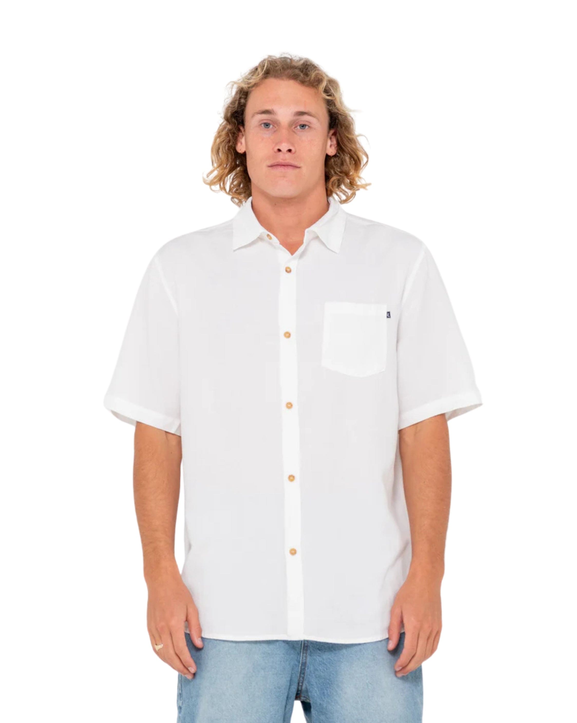 Rusty Overtone Short Sleeve Linen Shirt