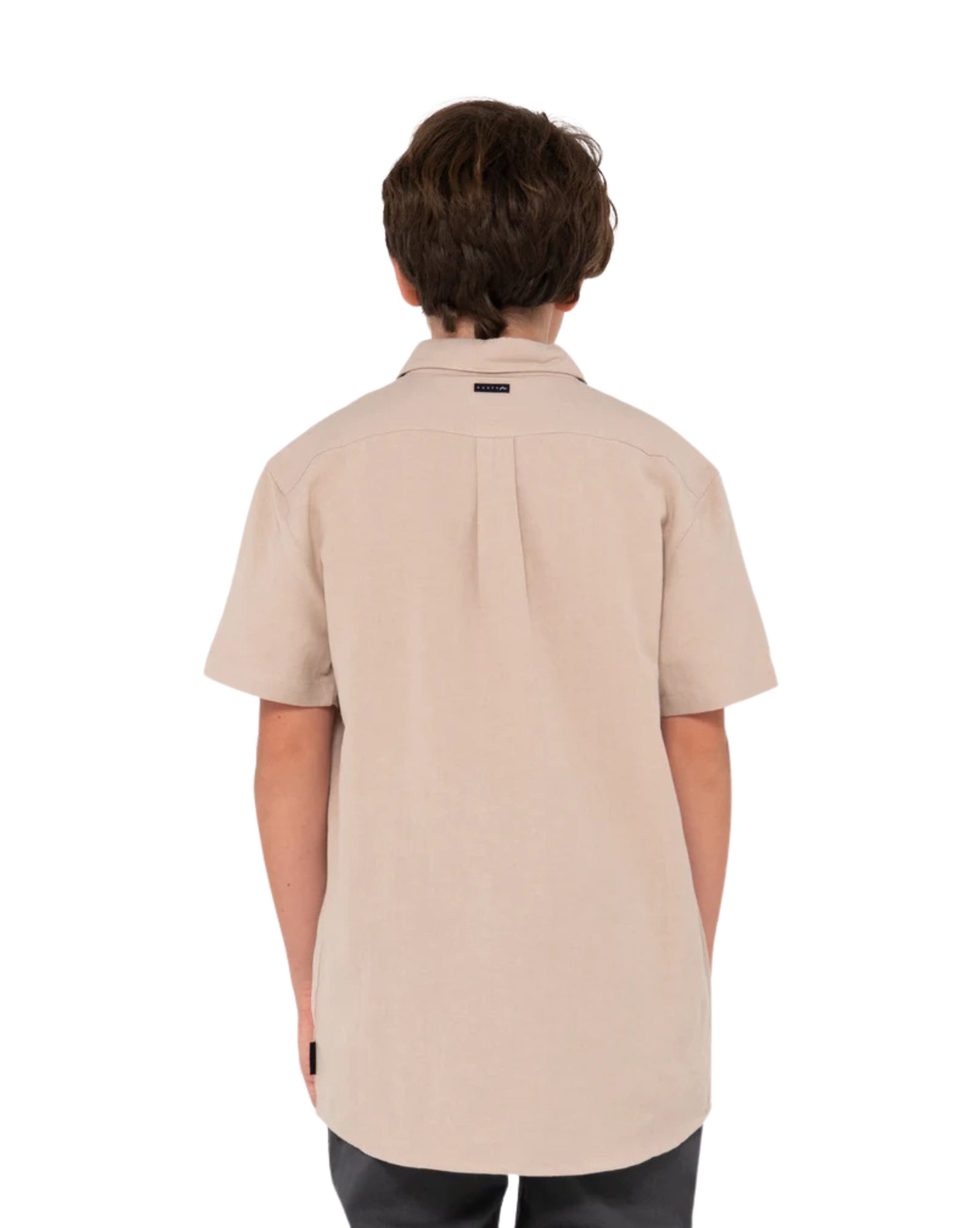 Rusty Overtone Short Sleeve Linen Shirt Boys