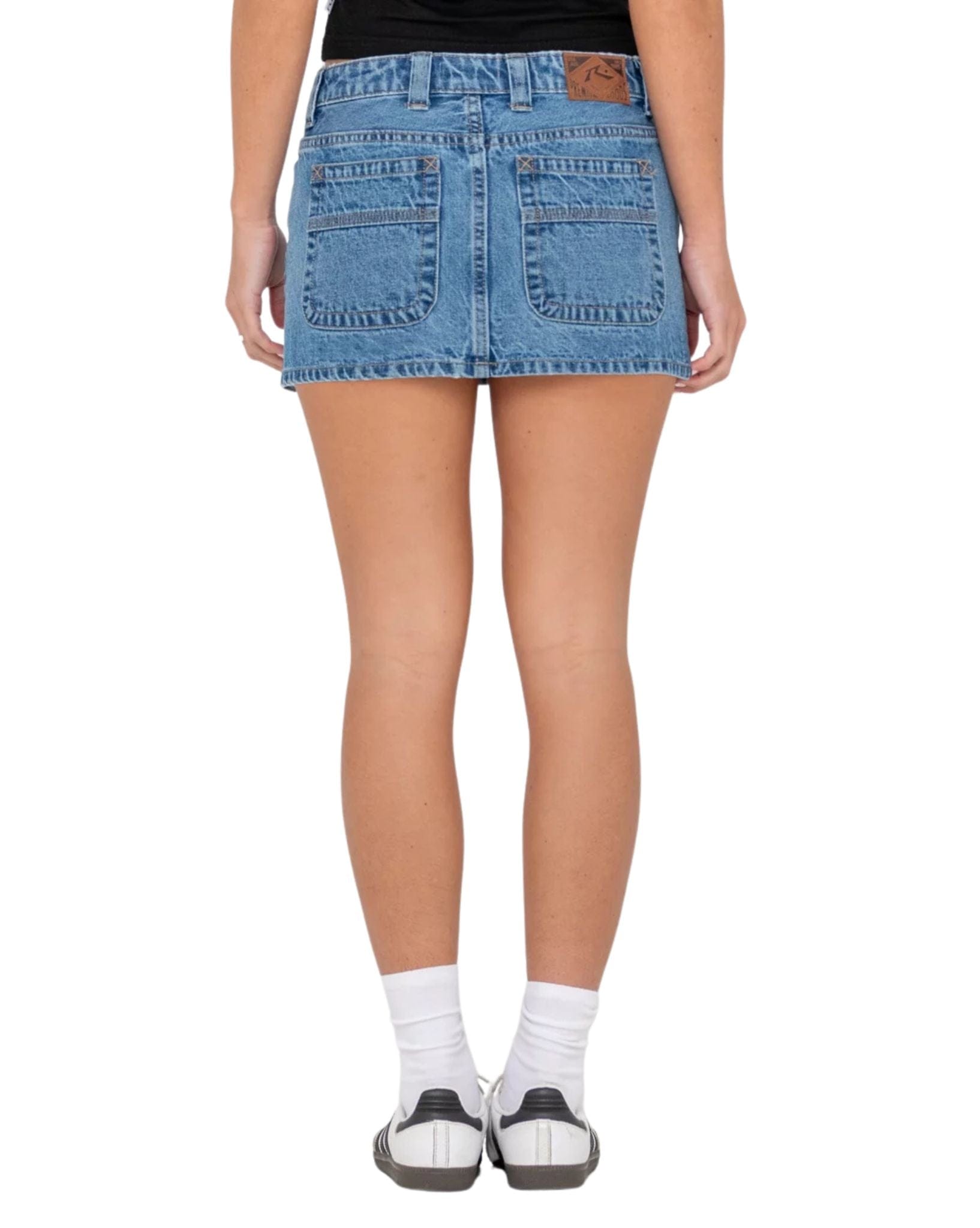 Rusty Womens Mavericks Low Rise Denim Mini Skirt