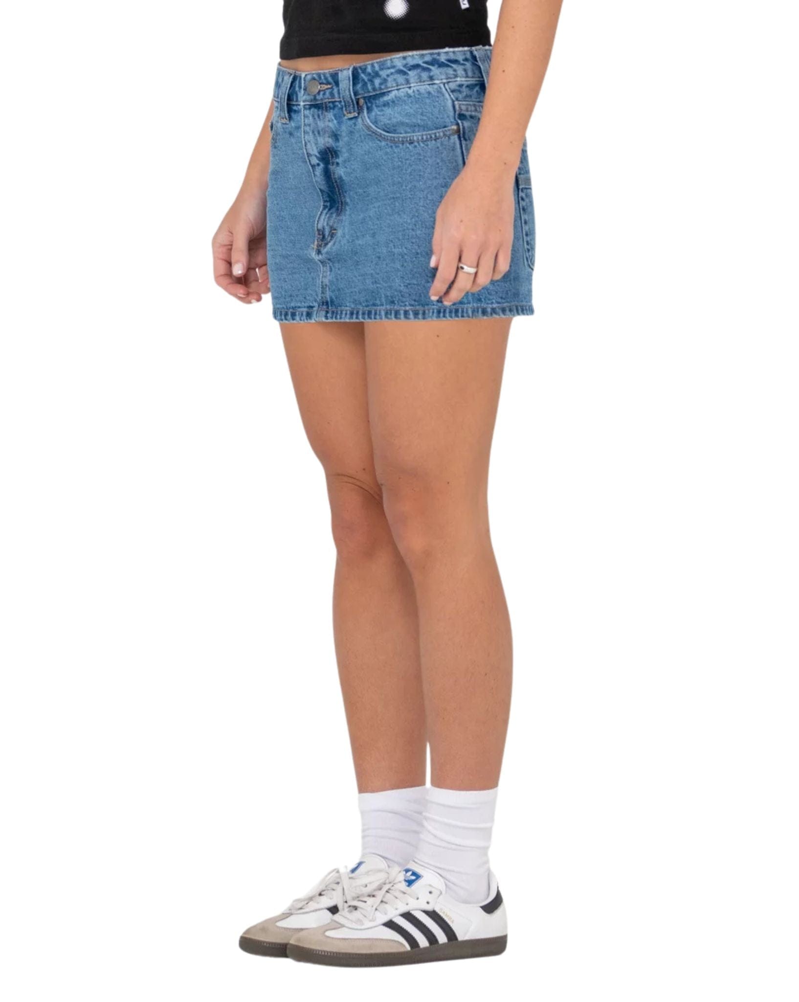 Rusty Womens Mavericks Low Rise Denim Mini Skirt