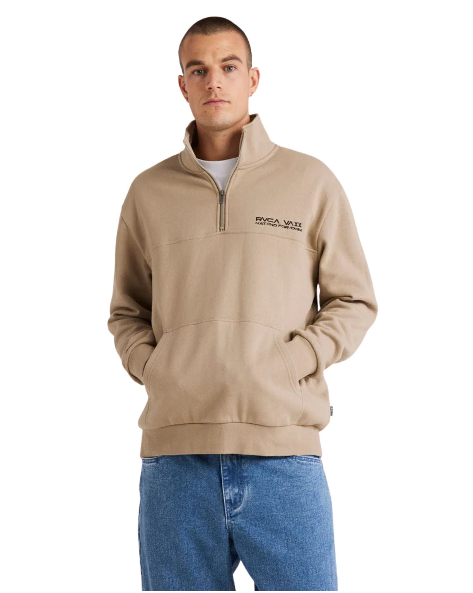 RVCA Mens United Half Zip Crew