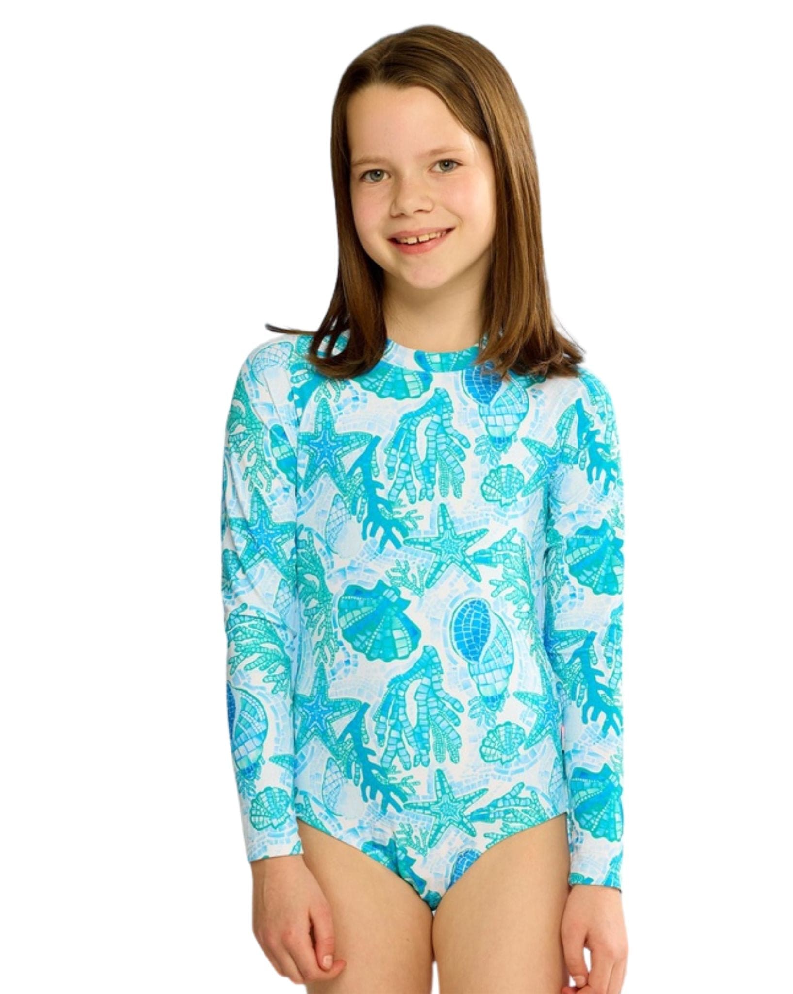 Seafolly Girls La Mer Blue Paddlesuit