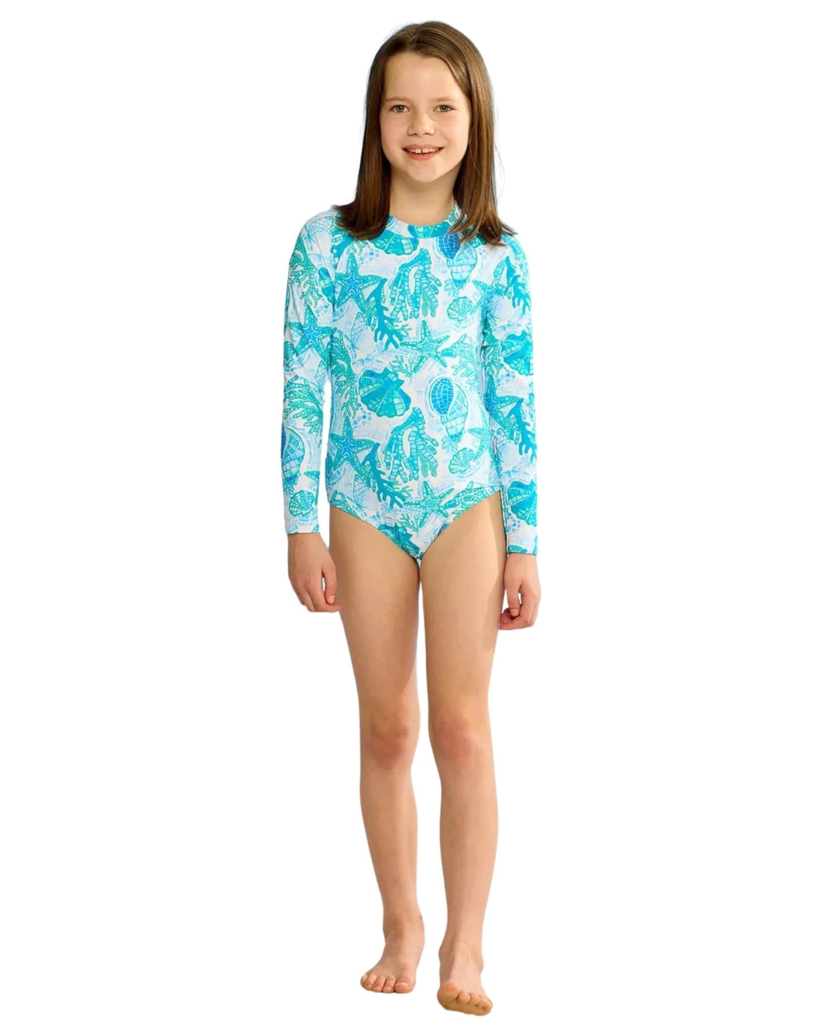 Seafolly Girls La Mer Blue Paddlesuit