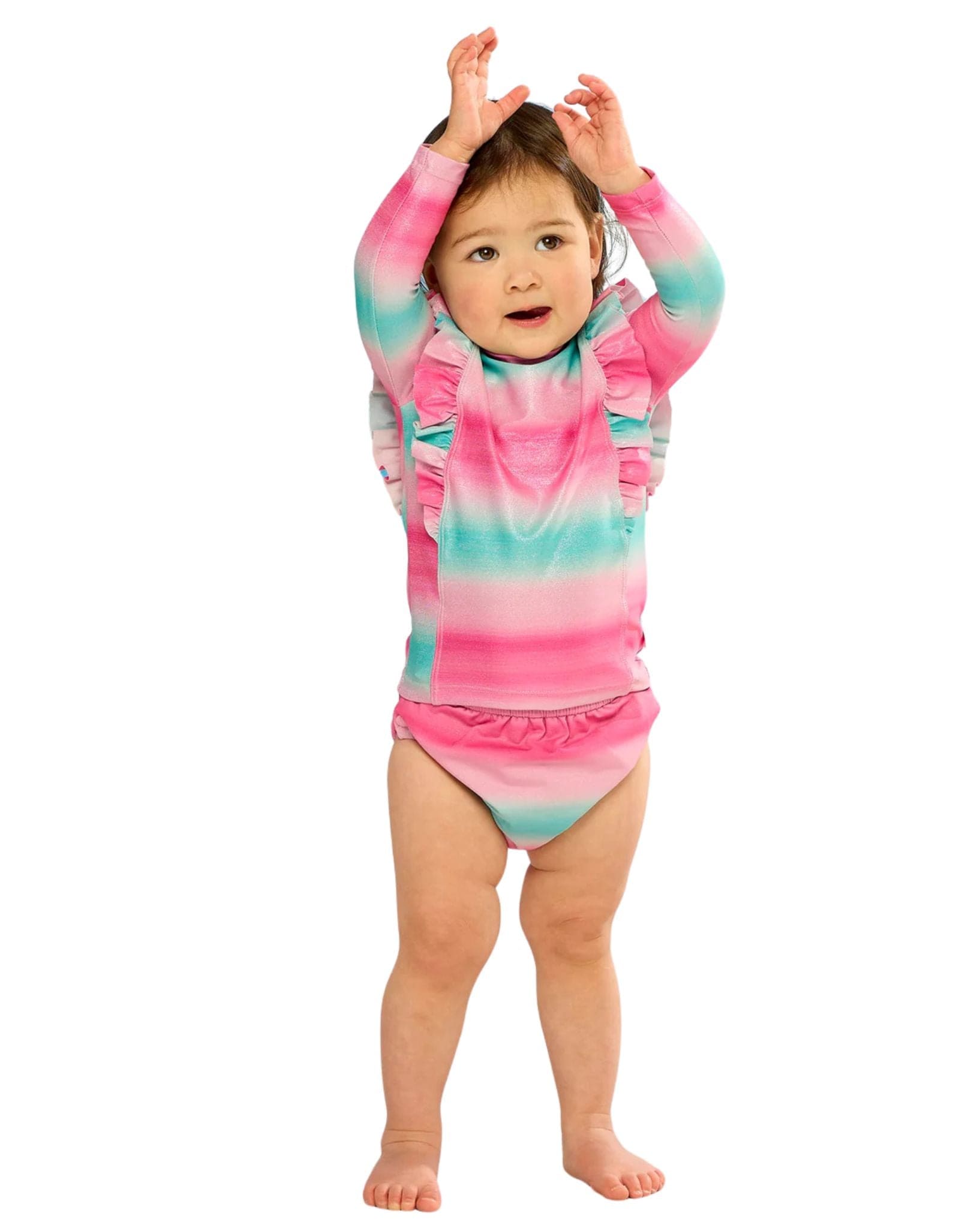 Seafolly Girls Ombre Frill Rash Set